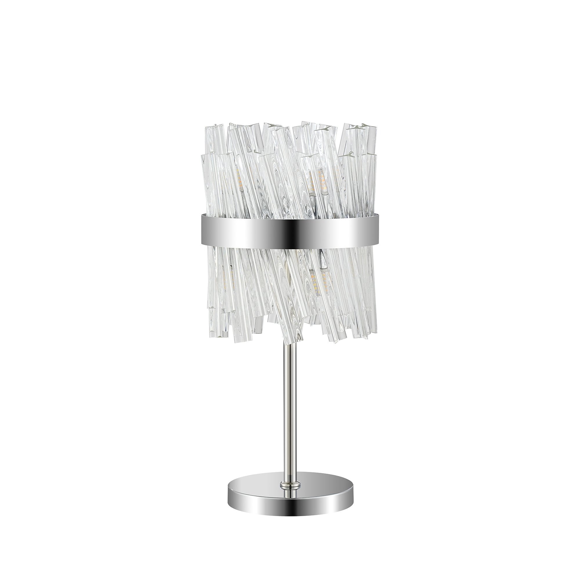 Fabula Farnley 6 Light Table Lamp - Polished Nickel & Clear Glass