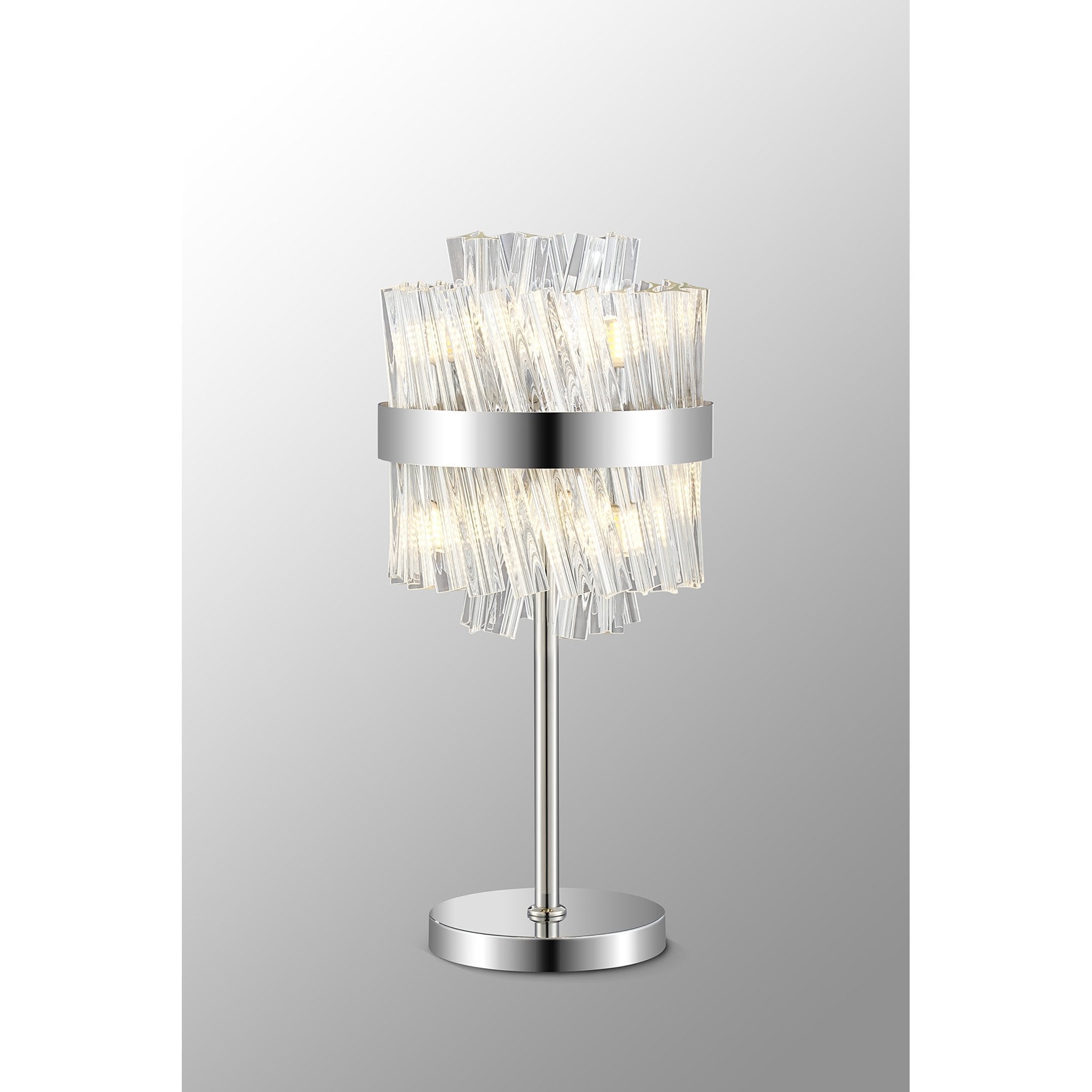 Fabula Farnley 6 Light Table Lamp - Polished Nickel & Clear Glass