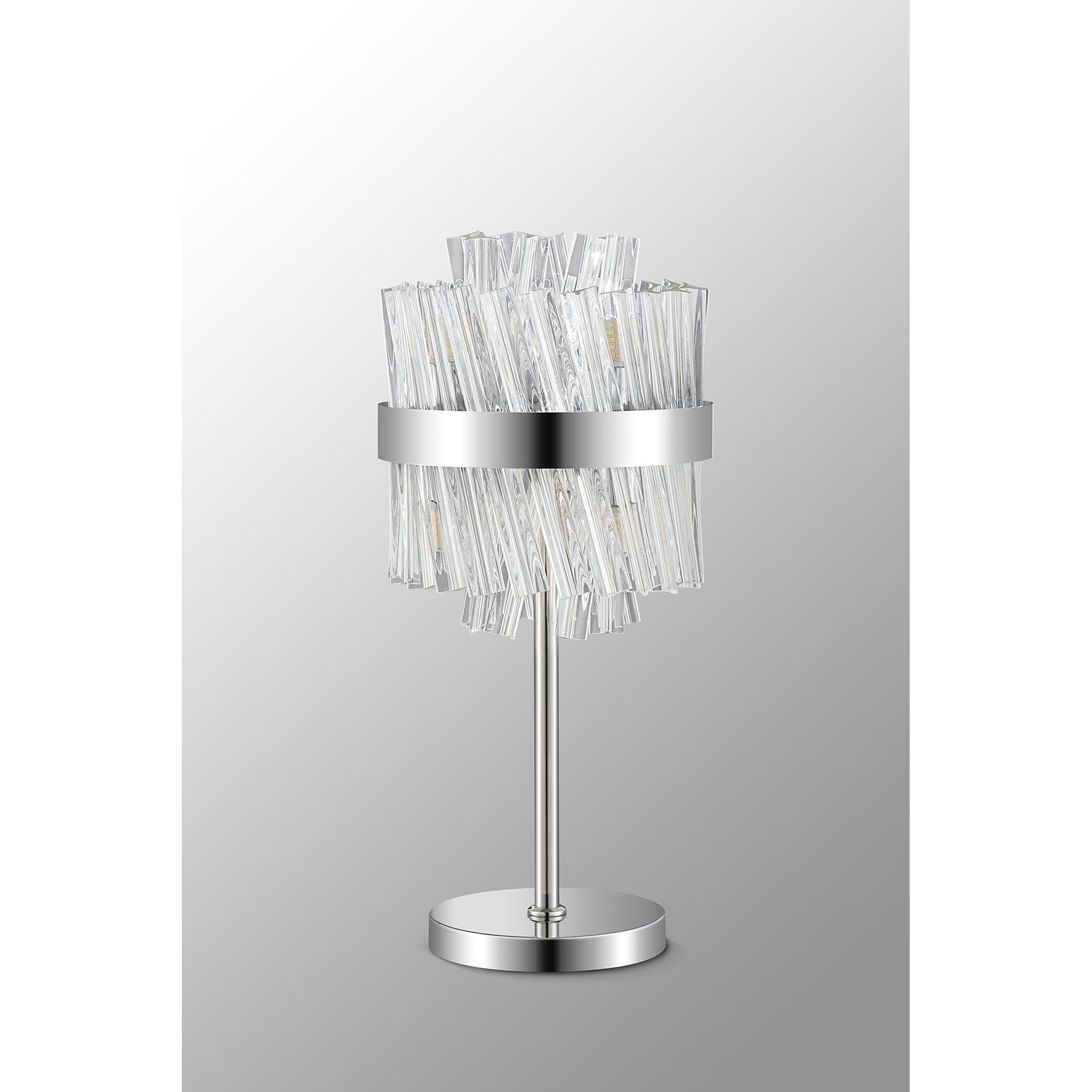 Fabula Farnley 6 Light Table Lamp - Polished Nickel & Clear Glass