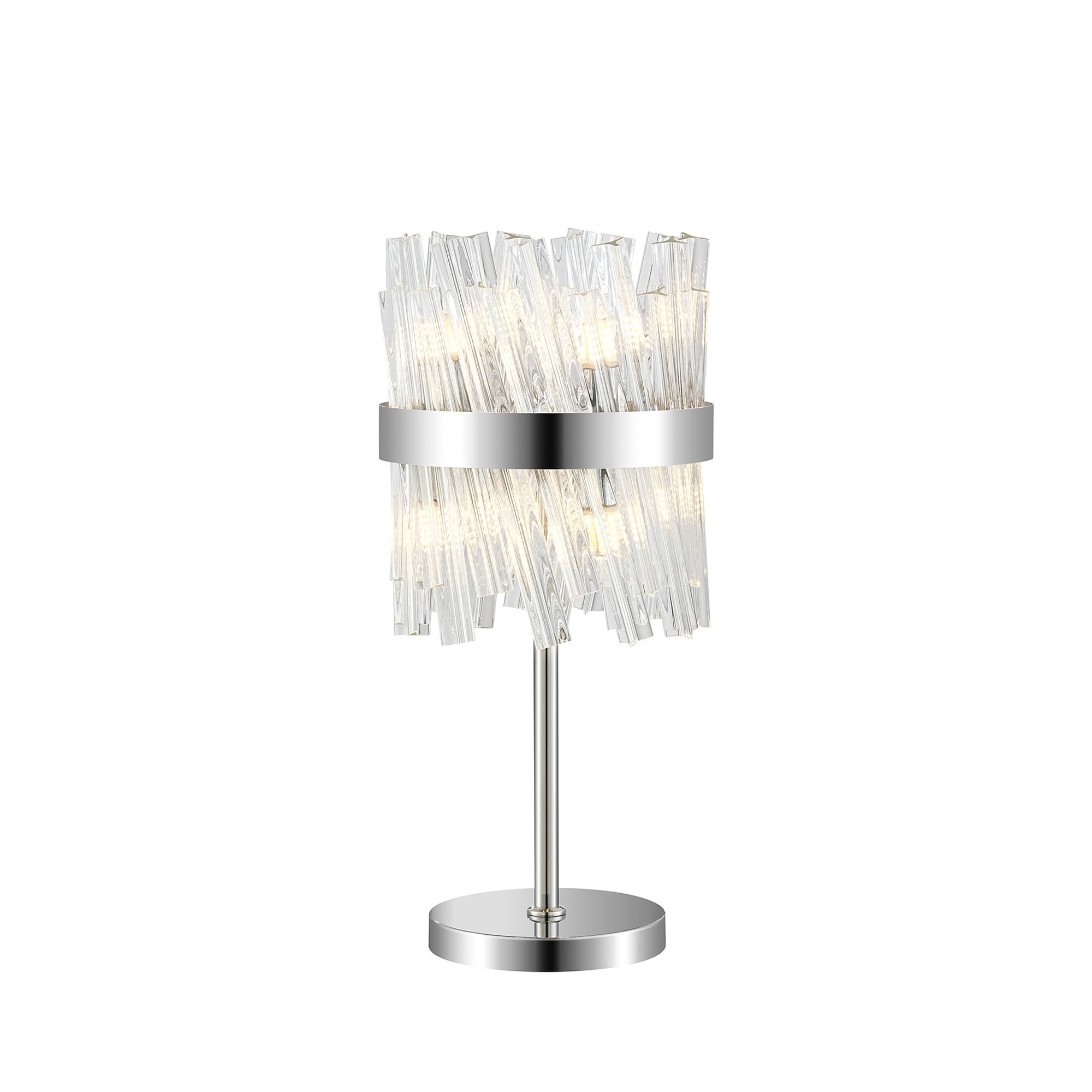 Fabula Farnley 6 Light Table Lamp - Polished Nickel & Clear Glass