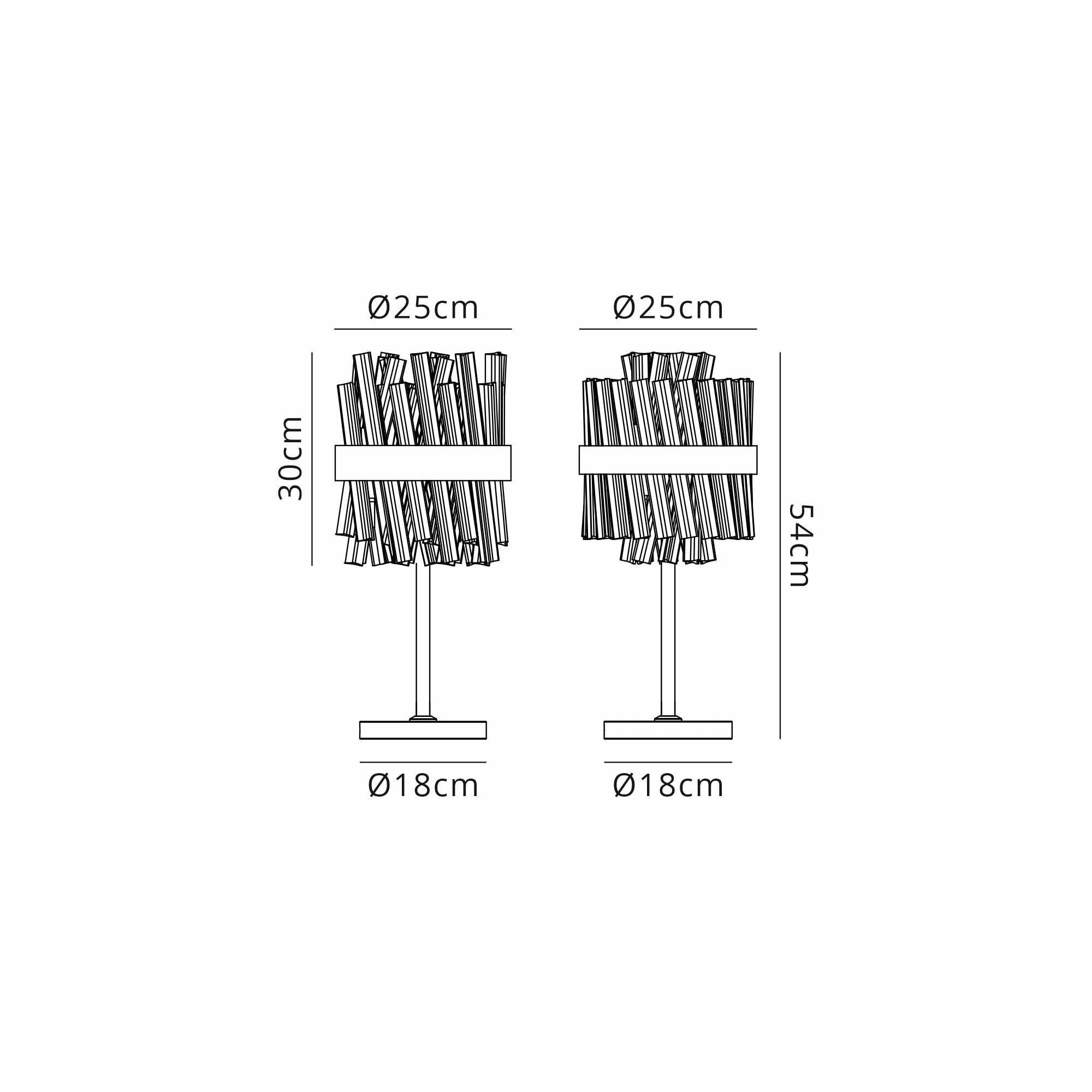 Fabula Farnley 6 Light Table Lamp - Polished Nickel & Smoked Glass
