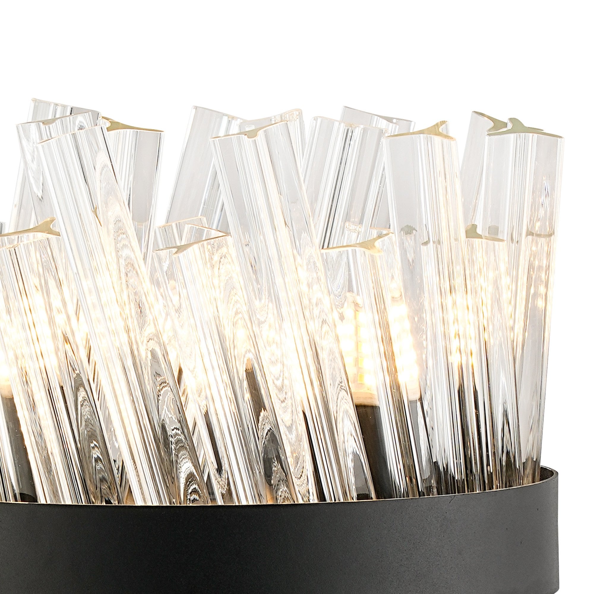 Fabula Farnley 6 Light Table Lamp - Satin Black & Clear Glass