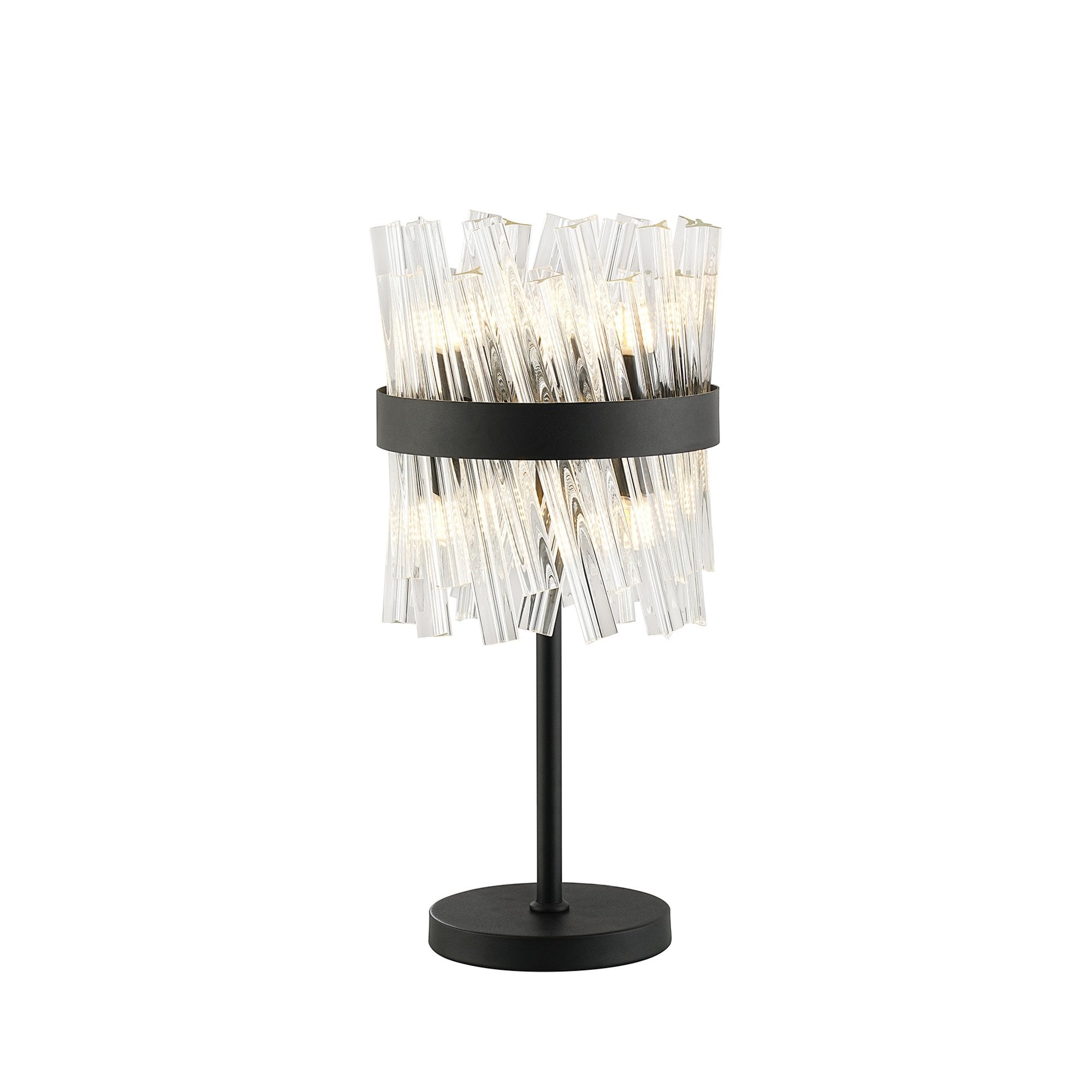 Fabula Farnley 6 Light Table Lamp - Satin Black & Clear Glass