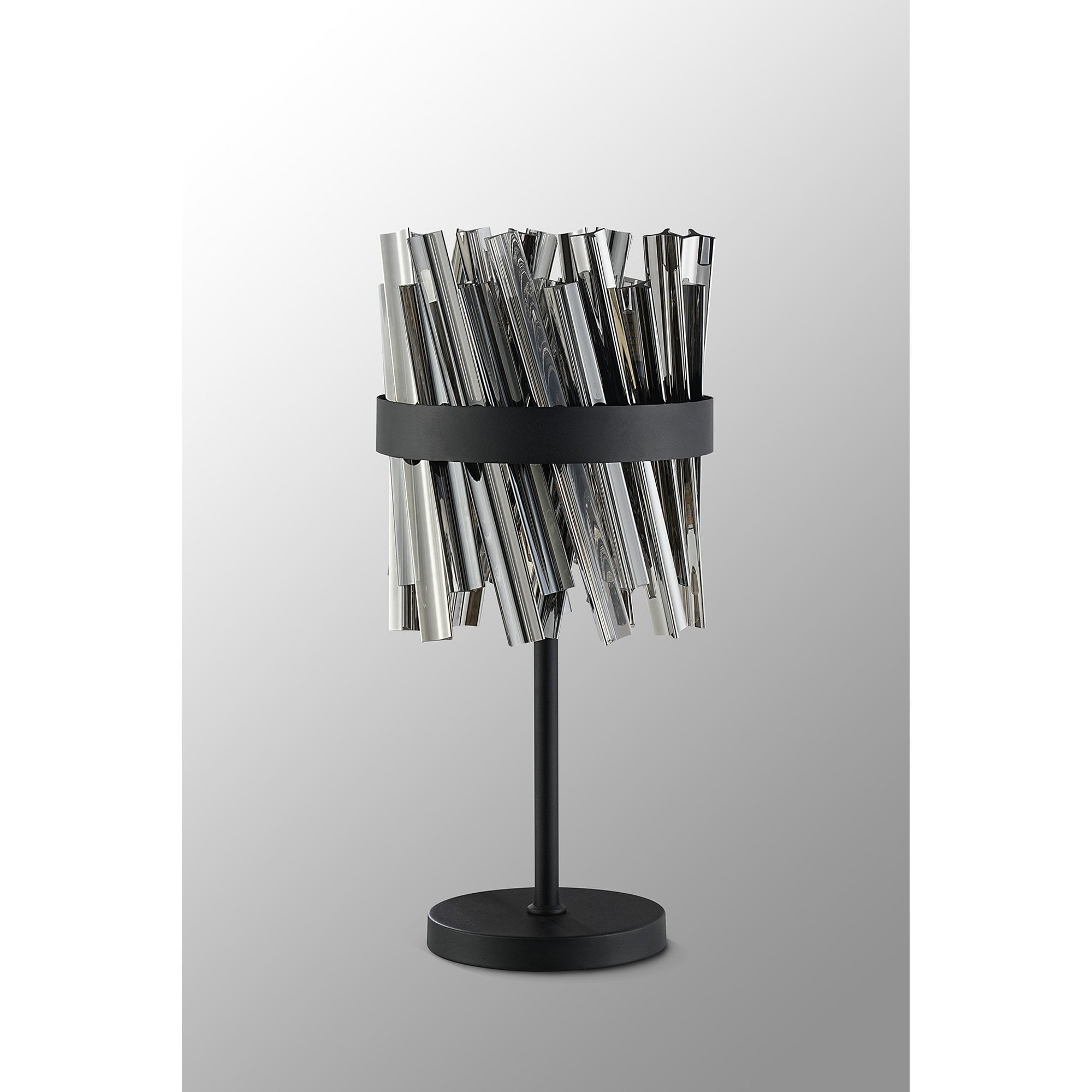 Fabula Farnley 6 Light Table Lamp - Satin Black & Smoked Glass