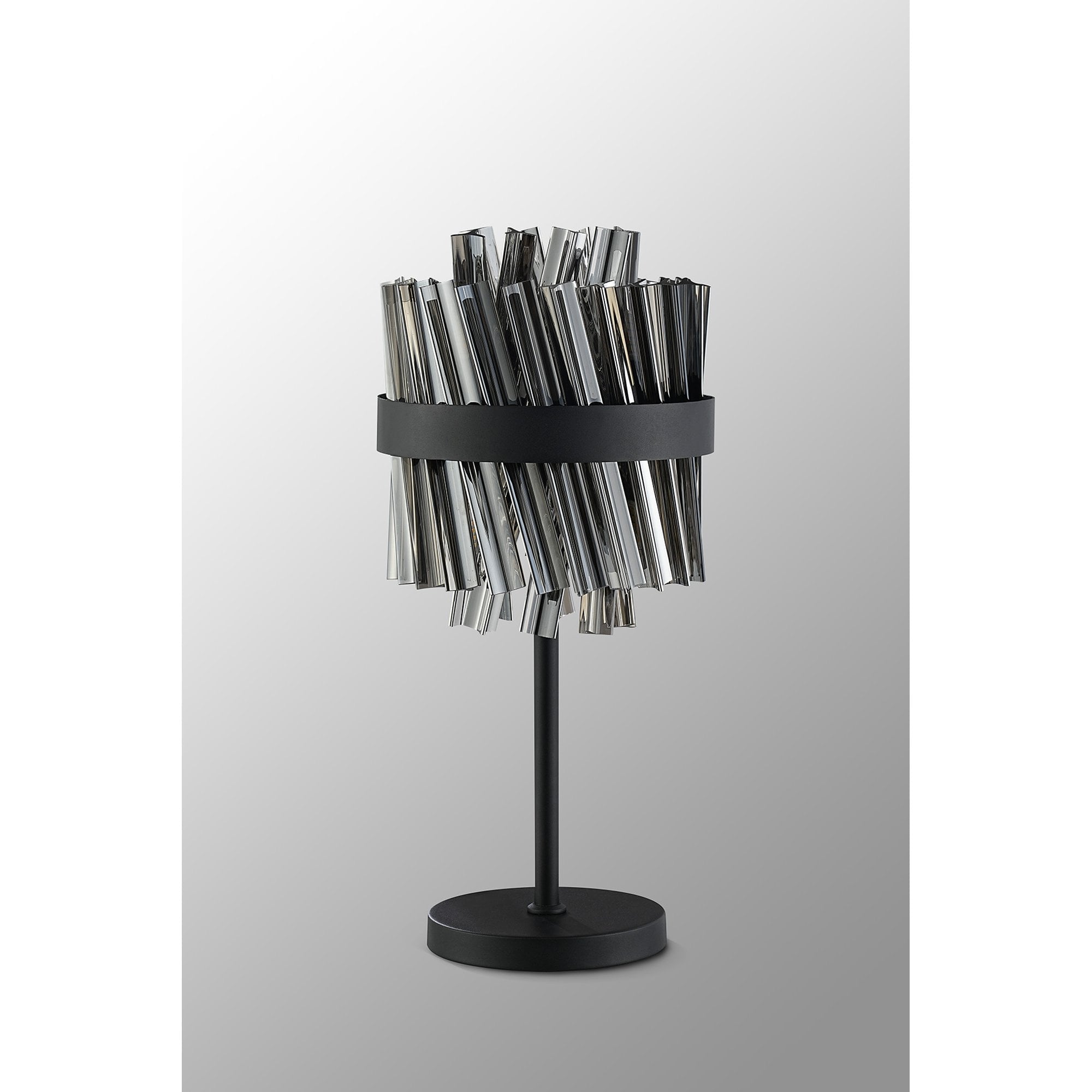 Fabula Farnley 6 Light Table Lamp - Satin Black & Smoked Glass
