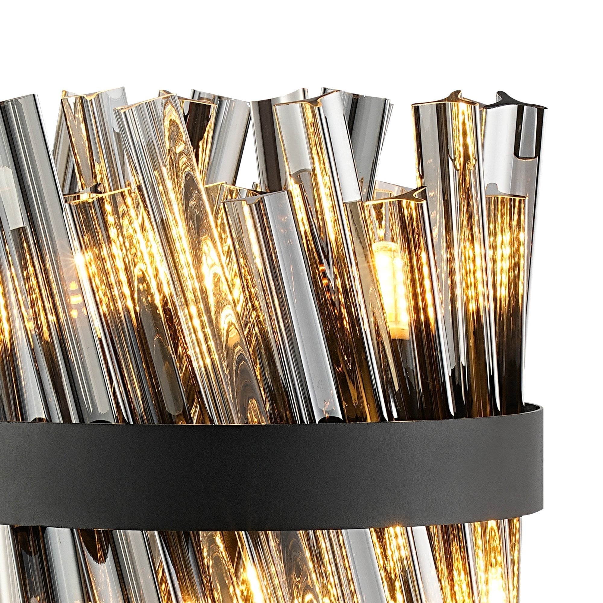 Fabula Farnley 6 Light Table Lamp - Satin Black & Smoked Glass