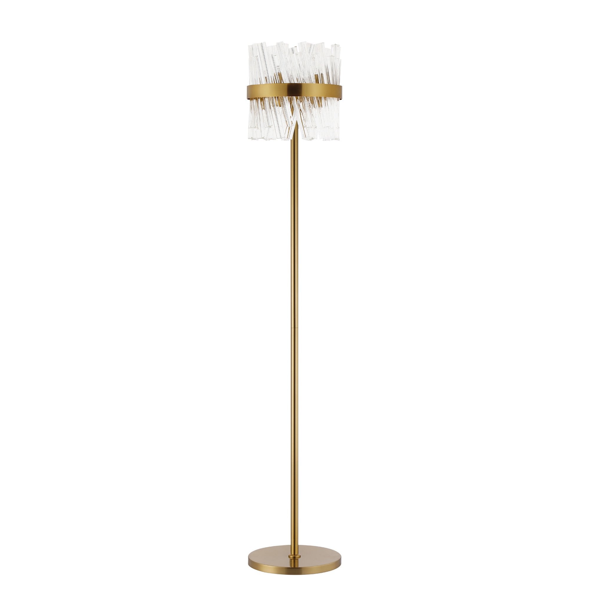 Fabula Farnley 8 Light Floor Lamp - Brass & Clear Glass