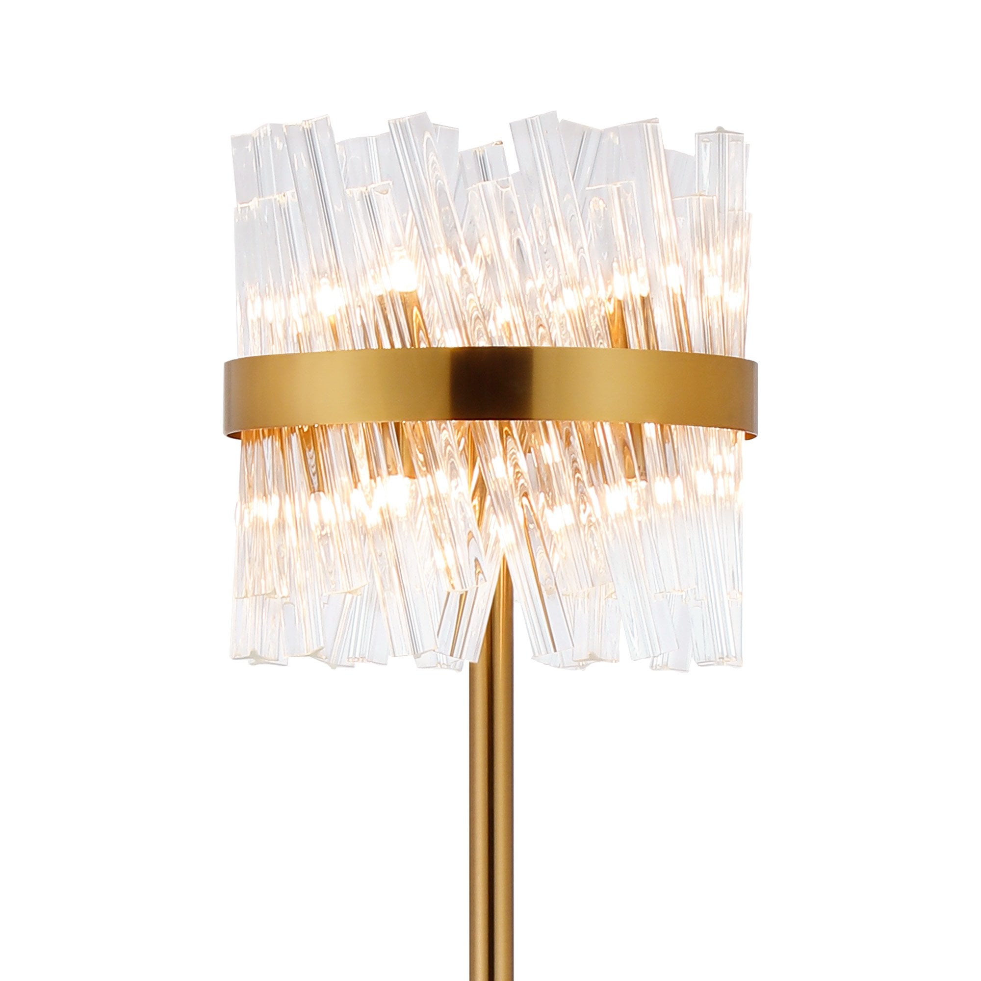 Fabula Farnley 8 Light Floor Lamp - Brass & Clear Glass