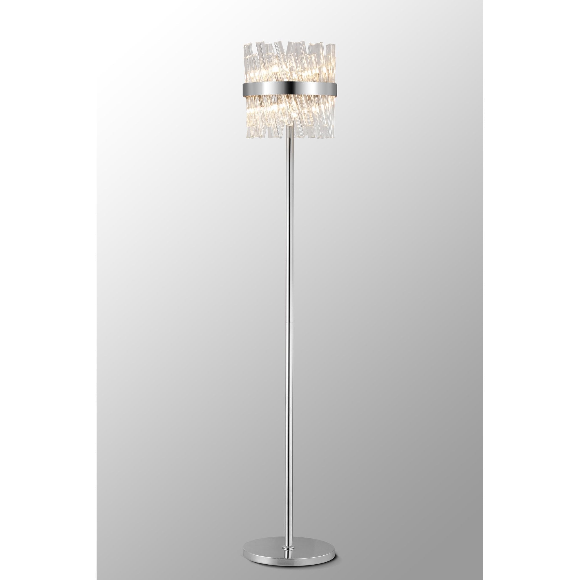 Fabula Farnley 8 Light Floor Lamp - Polished Nickel & Clear Glass