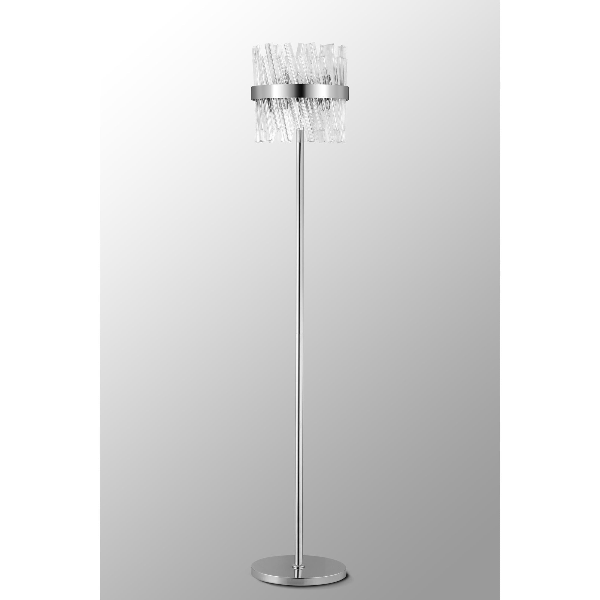 Fabula Farnley 8 Light Floor Lamp - Polished Nickel & Clear Glass