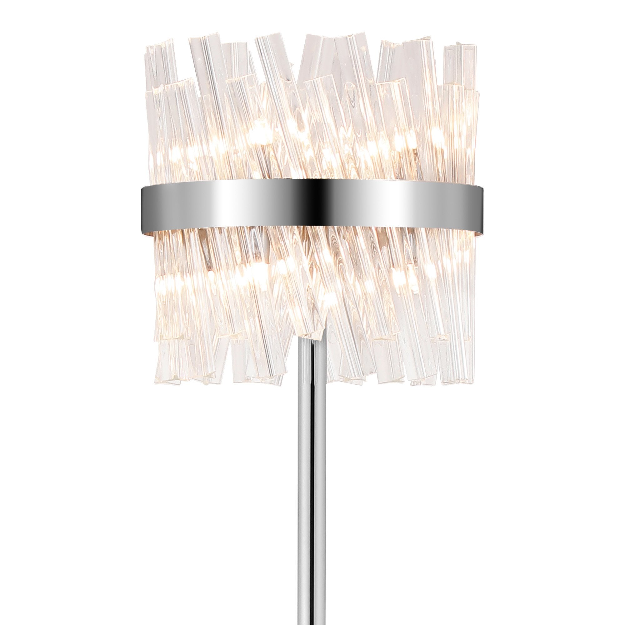 Fabula Farnley 8 Light Floor Lamp - Polished Nickel & Clear Glass