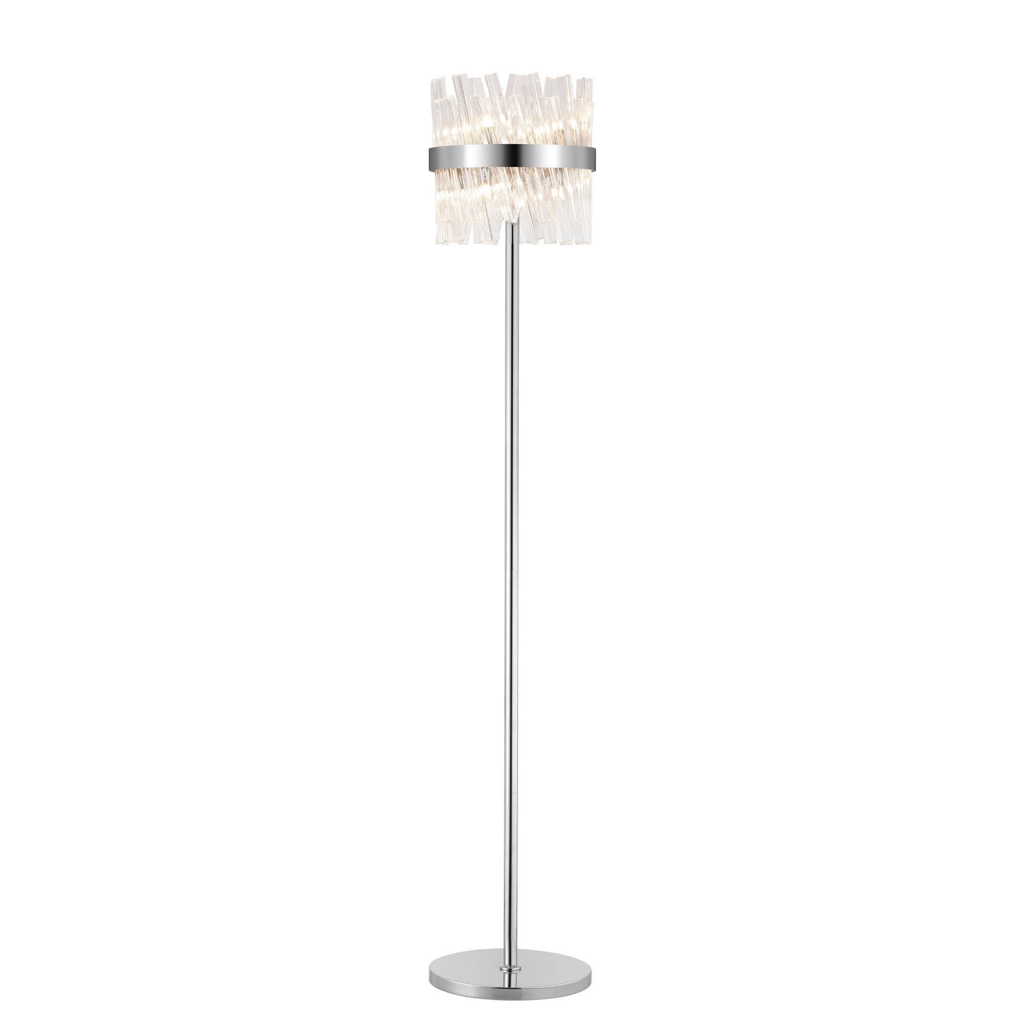Fabula Farnley 8 Light Floor Lamp - Polished Nickel & Clear Glass