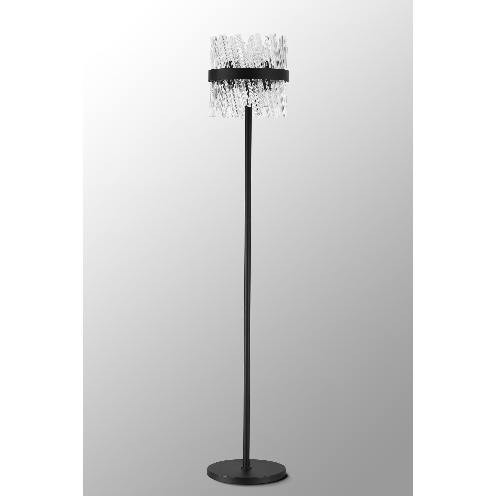 Fabula Farnley 8 Light Floor Lamp - Satin Black & Clear Glass