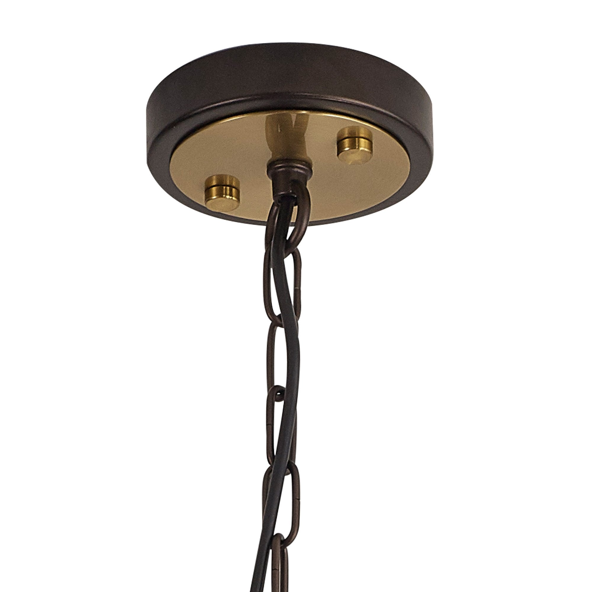 Fabula Faversham 4 Light Round Pendant - Antique Bronze, Brown Oxide & Wood