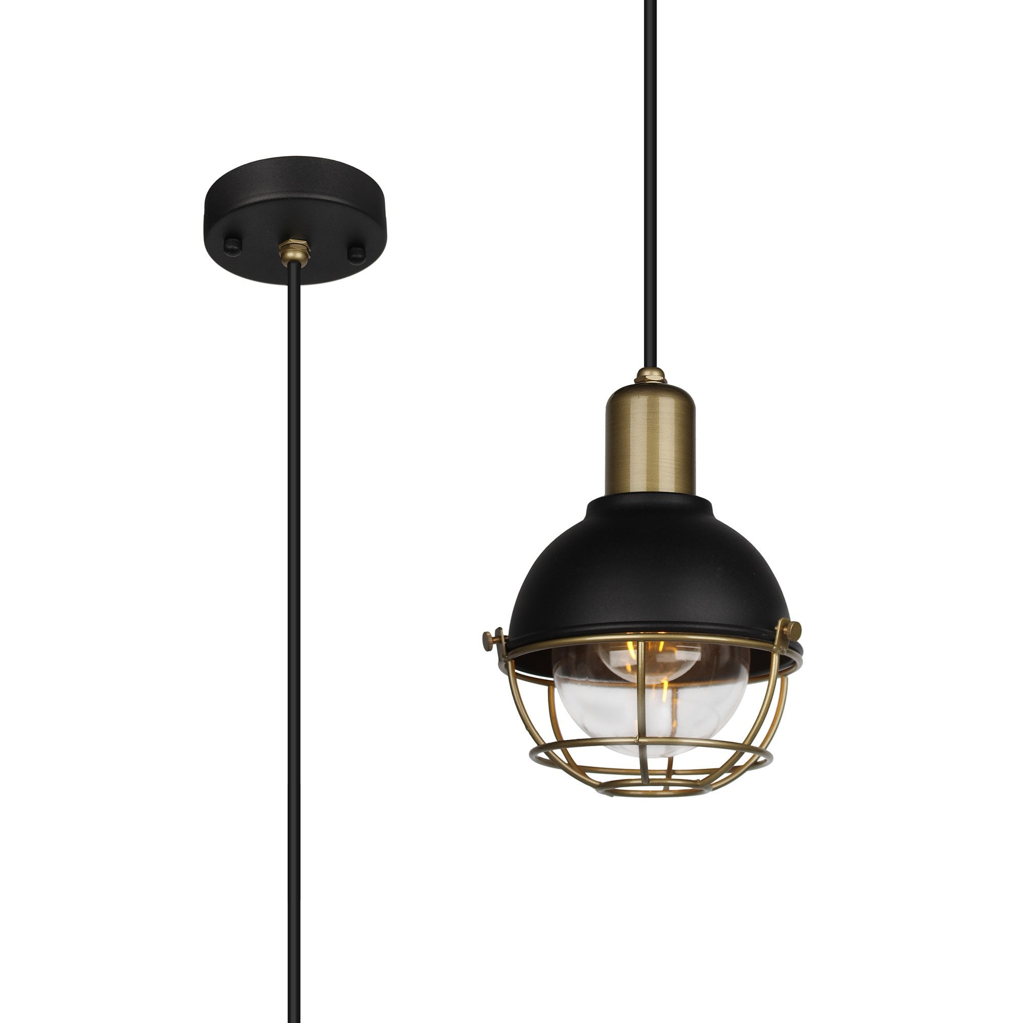 Fabula Gilwell Pendant - Sand Black & Antique Brass - IP65