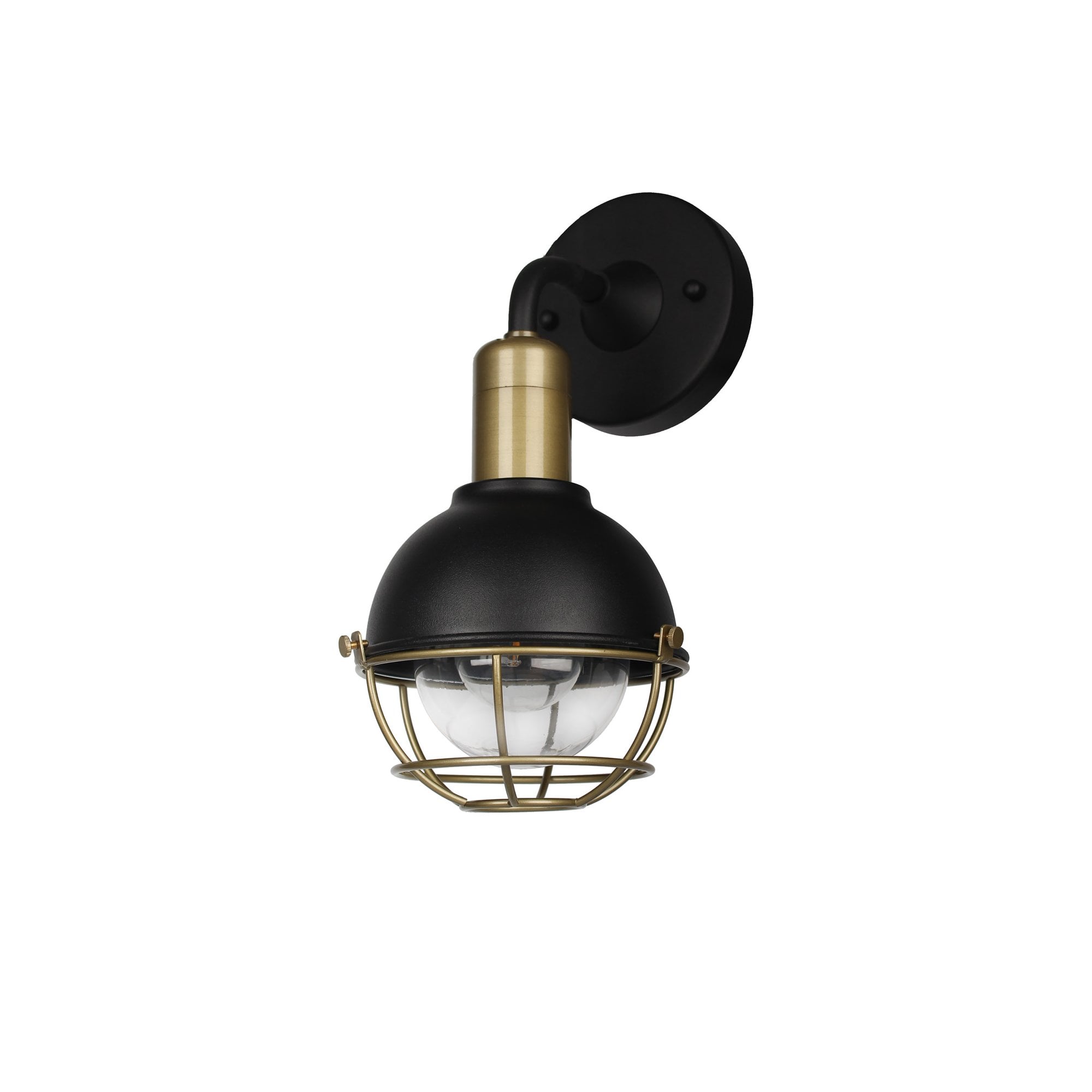 Fabula Gilwell Wall Lamp - Sand Black & Antique Brass - IP65