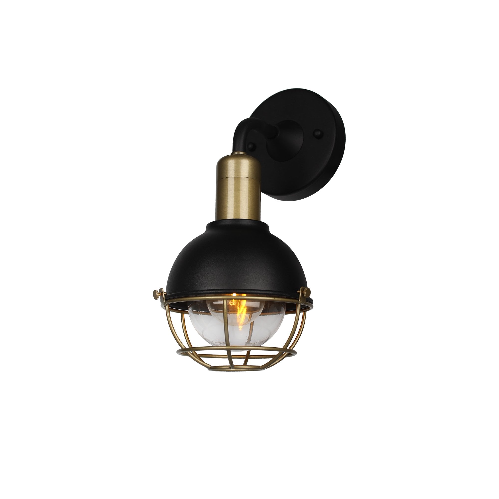 Fabula Gilwell Wall Lamp - Sand Black & Antique Brass - IP65