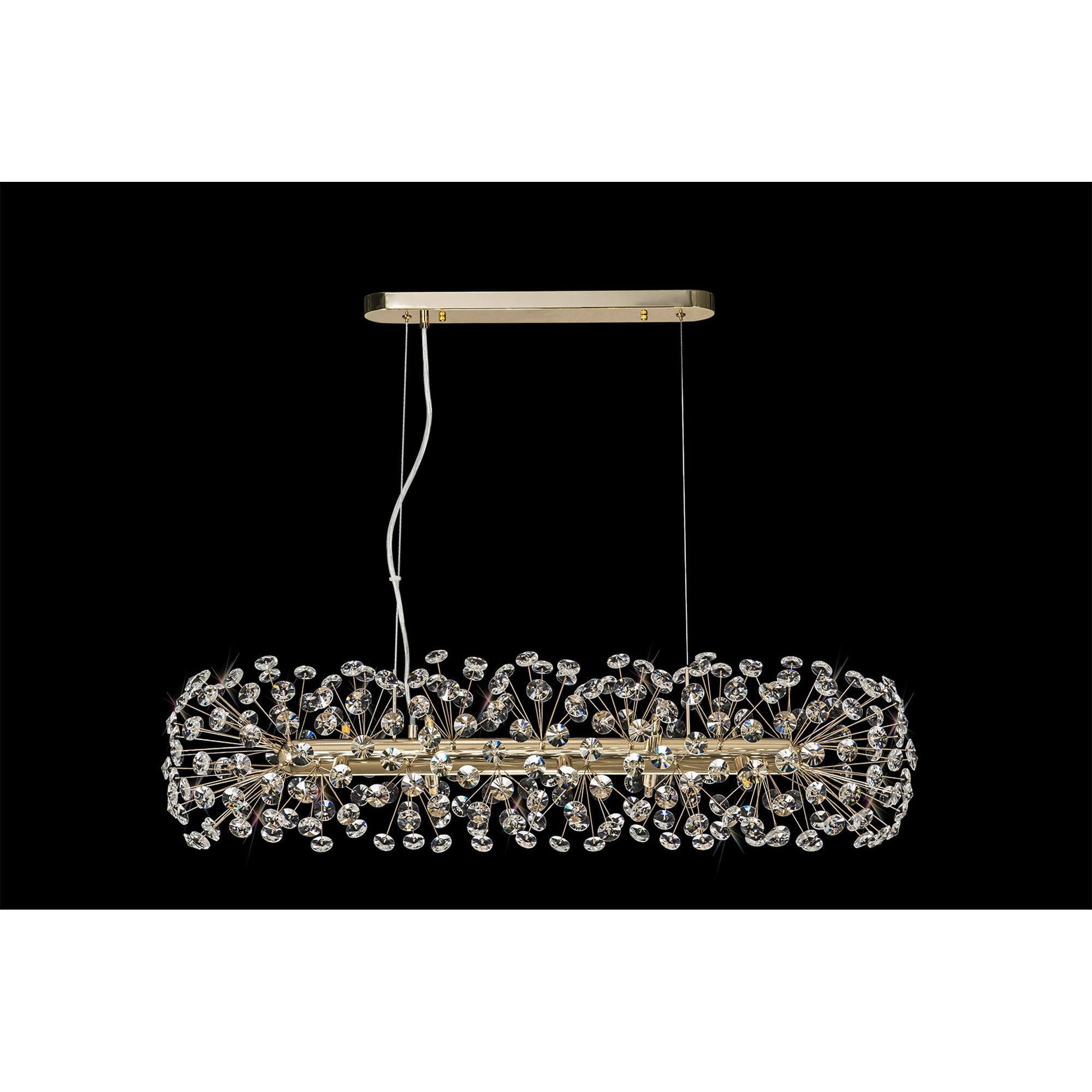 Fabula Grosvenor 10 Light Oblong Linear Pendant - French Gold & Crystal
