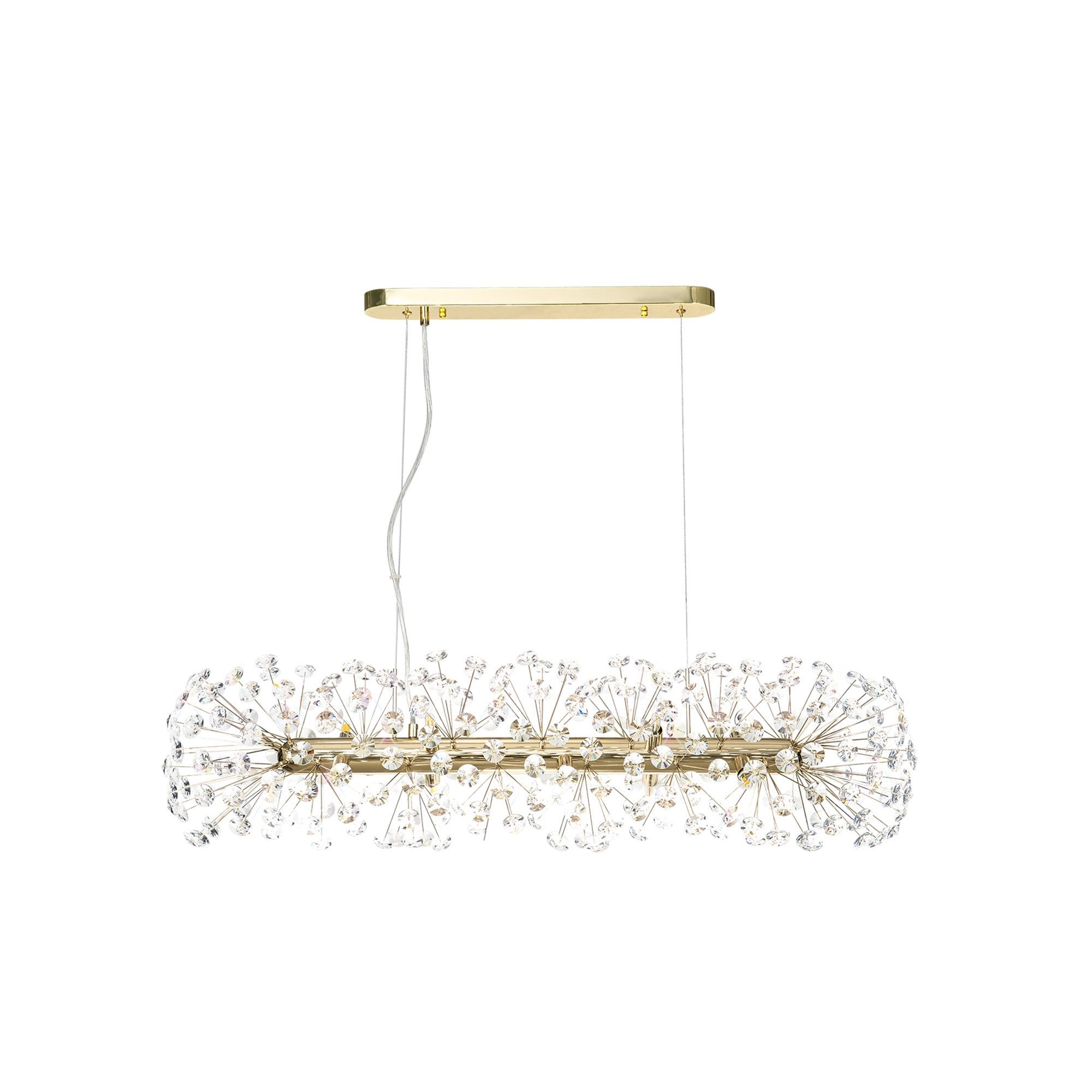 Fabula Grosvenor 10 Light Oblong Linear Pendant - French Gold & Crystal