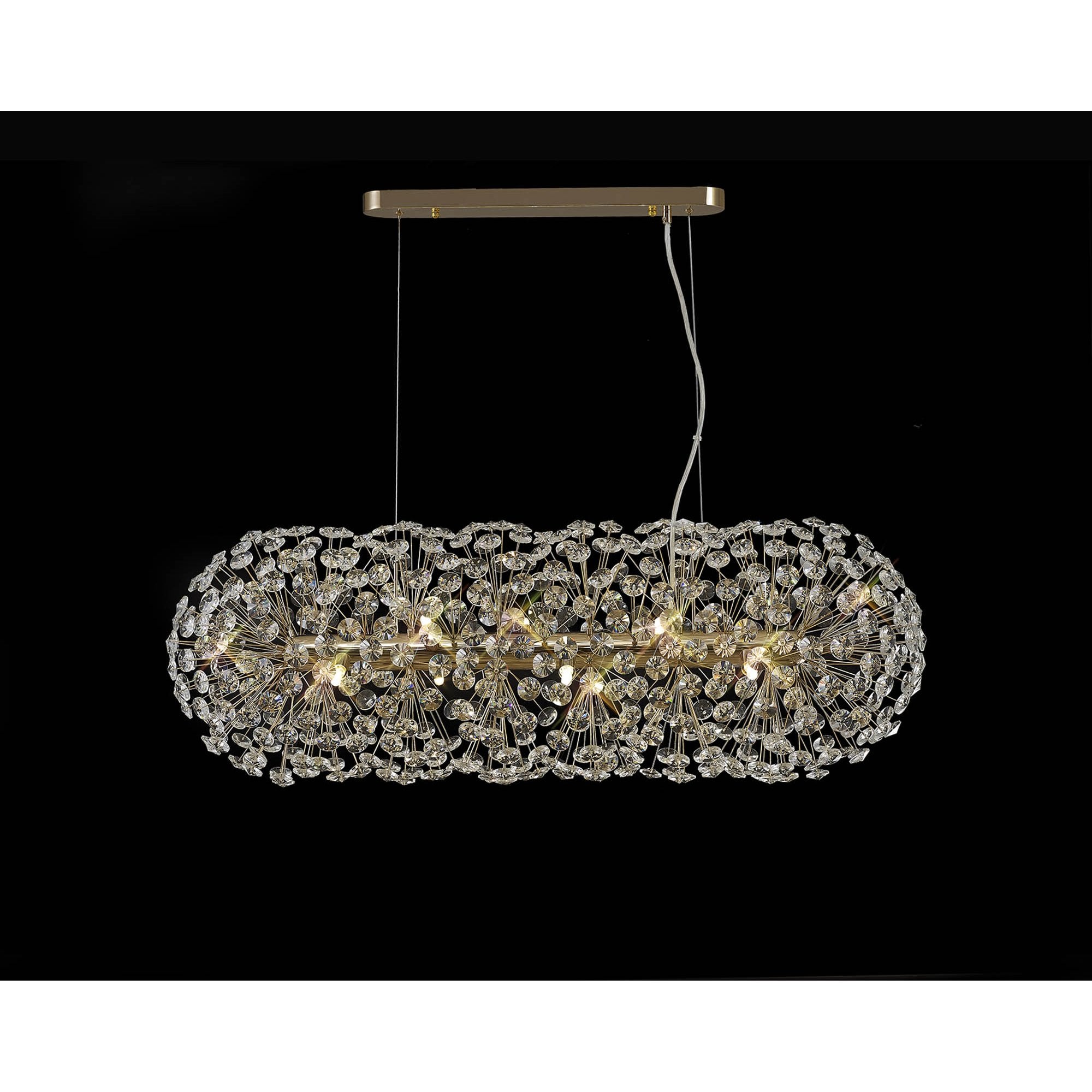 Fabula Grosvenor 10 Light Oblong Linear Pendant - French Gold & Crystal (28 Extra Sets of Crystal)