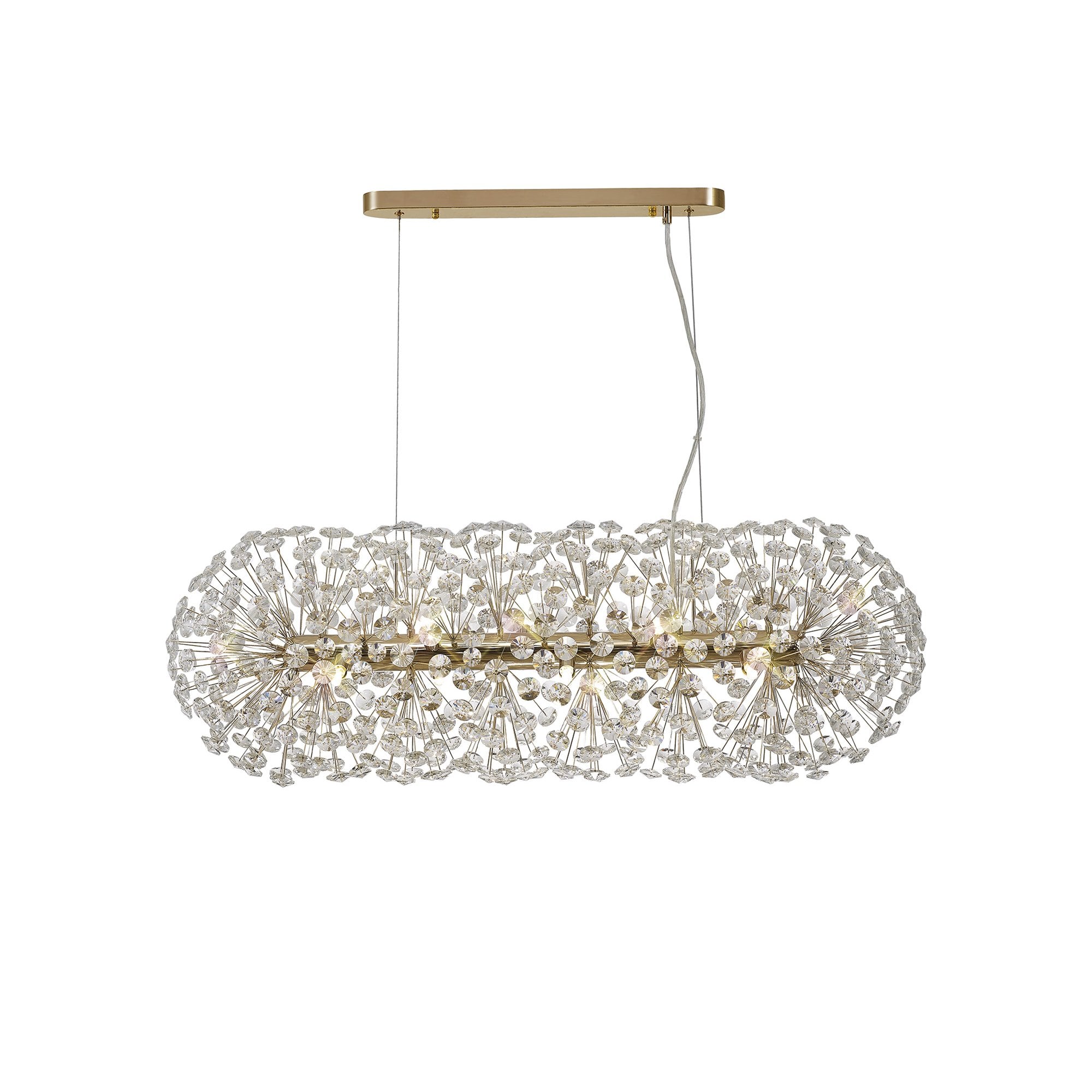 Fabula Grosvenor 10 Light Oblong Linear Pendant - French Gold & Crystal (28 Extra Sets of Crystal)