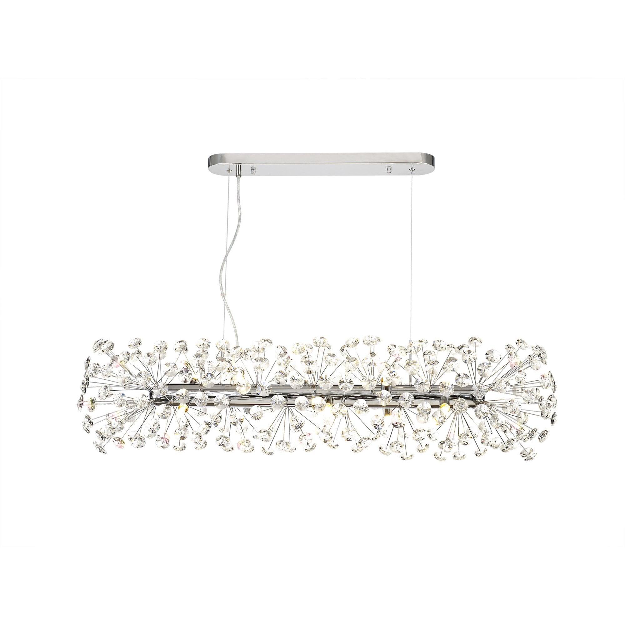 Fabula Grosvenor 10 Light Oblong Linear Pendant - Polished Chrome & Crystal