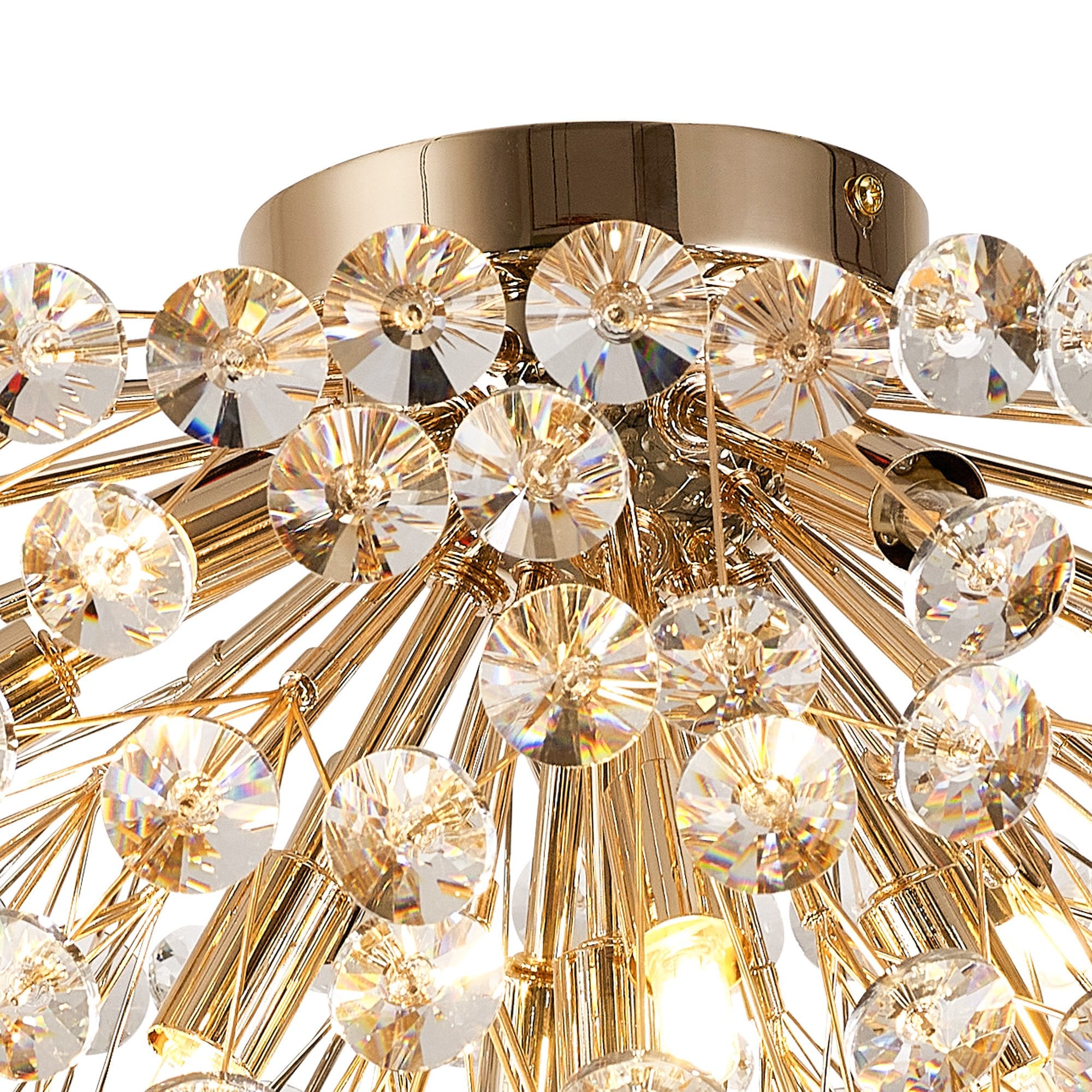 Fabula Grosvenor 11 Light Flush Light - French Gold & Crystal