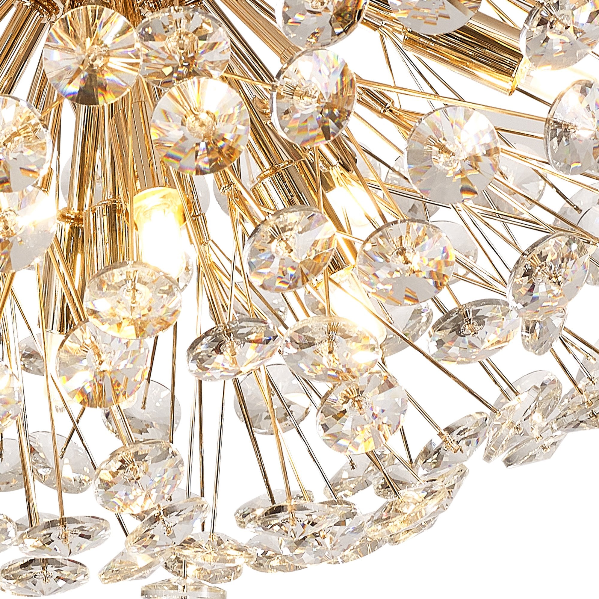 Fabula Grosvenor 11 Light Flush Light - French Gold & Crystal
