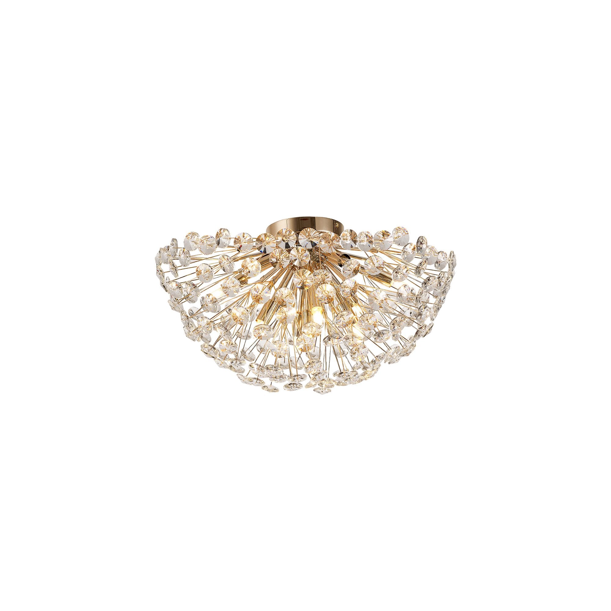 Fabula Grosvenor 11 Light Flush Light - French Gold & Crystal
