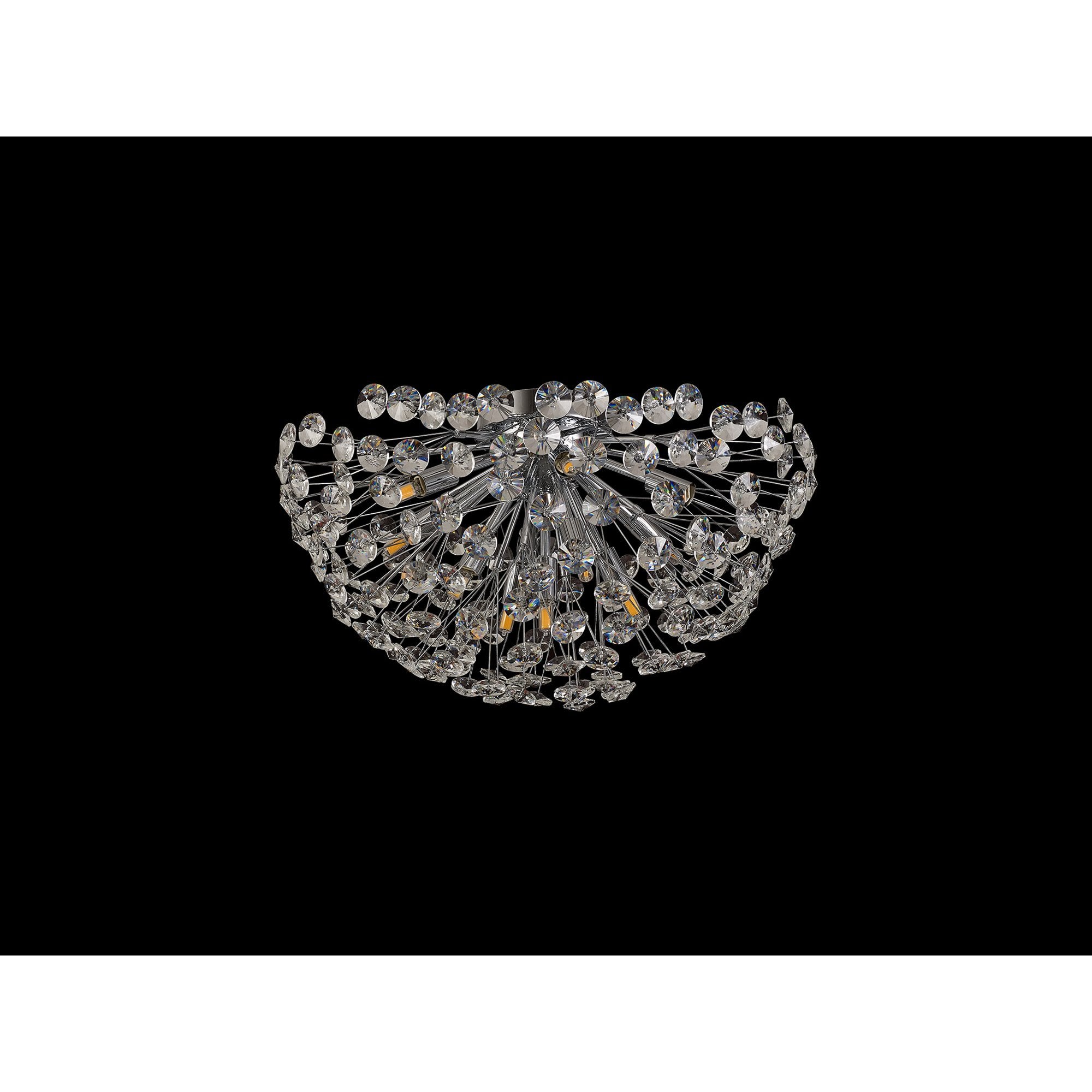 Fabula Grosvenor 11 Light Flush Light - Polished Chrome & Crystal