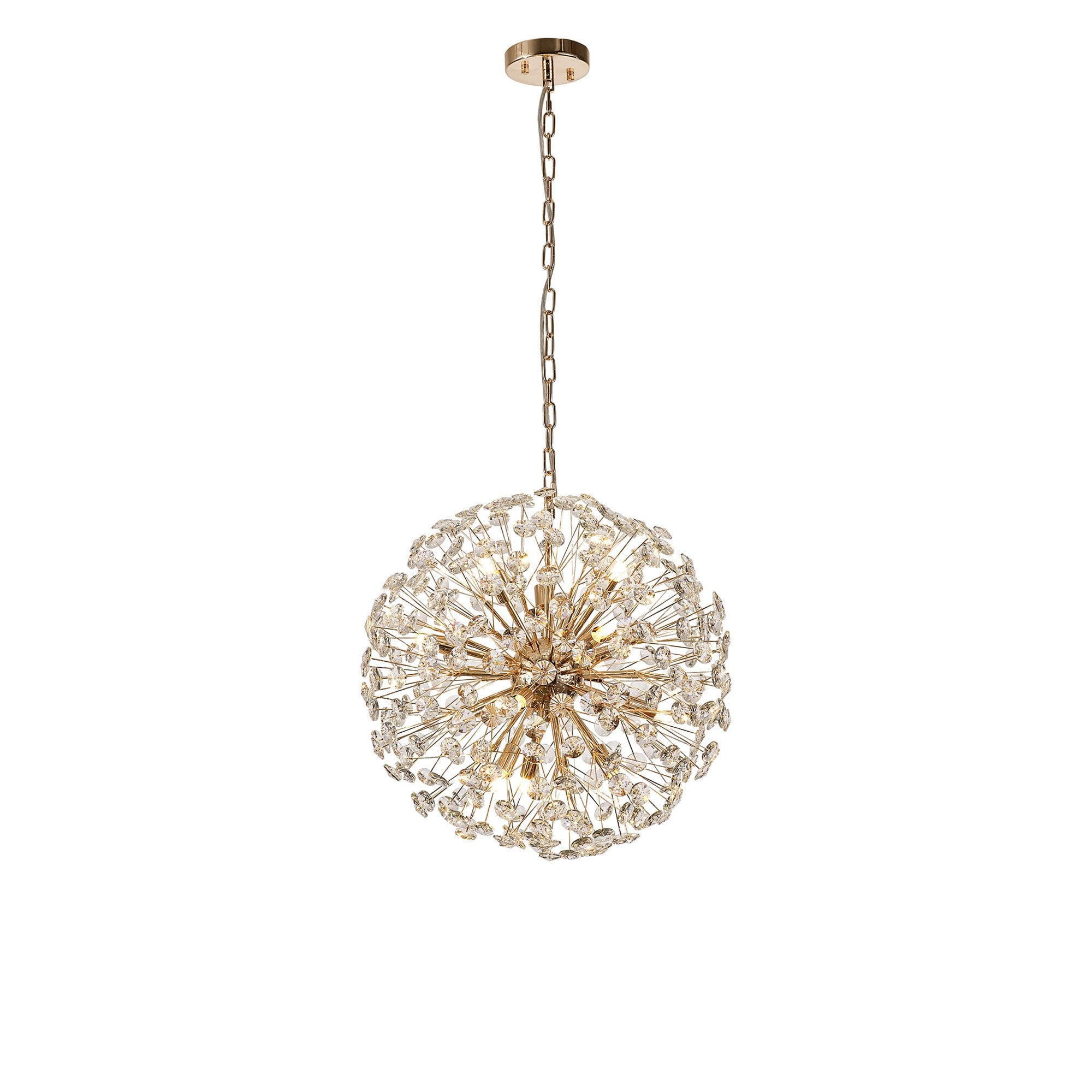 Fabula Grosvenor 12 Light Spherical Pendant - French Gold & Crystal