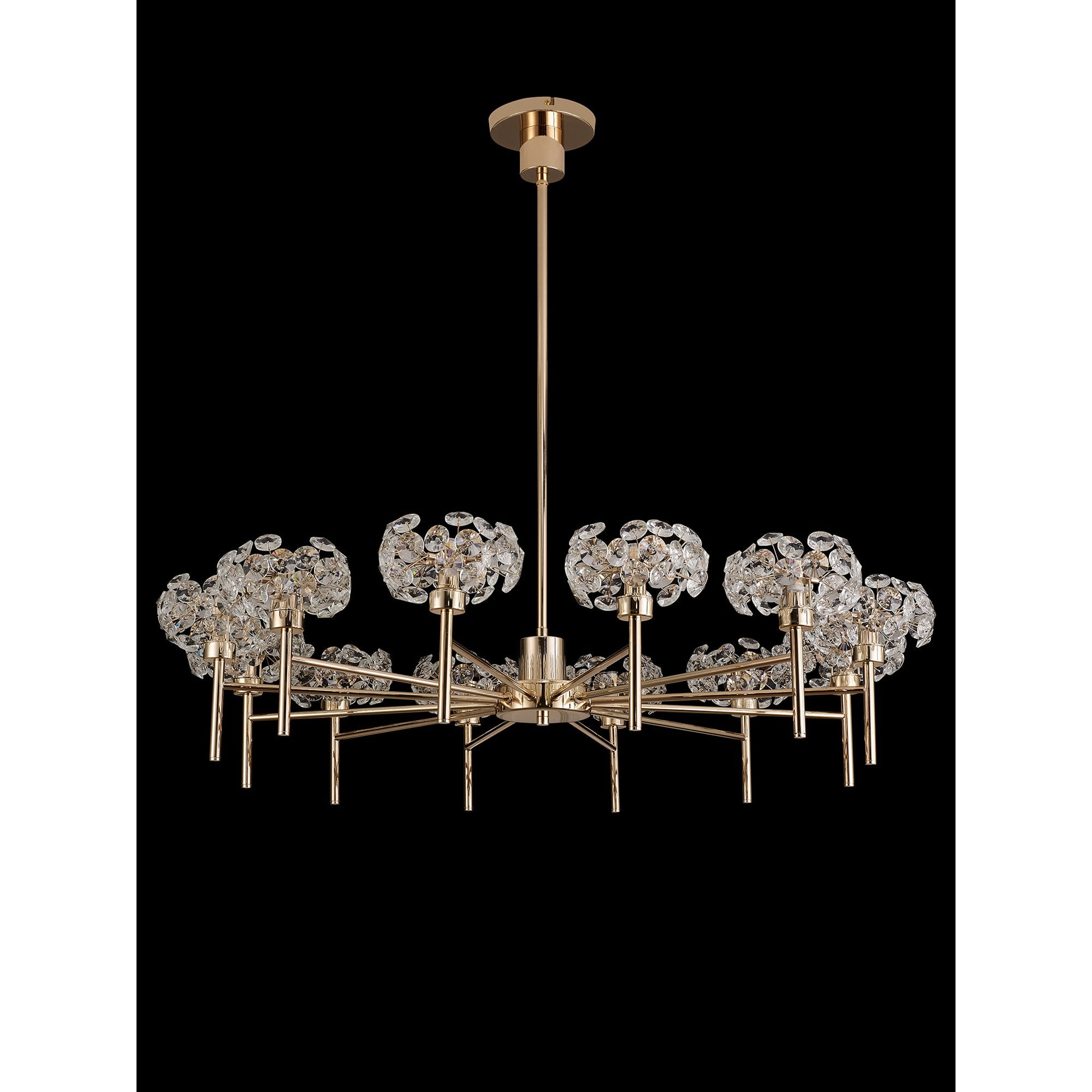 Fabula Grosvenor 12 Light Telescopic Light - French Gold & Crystal Glass