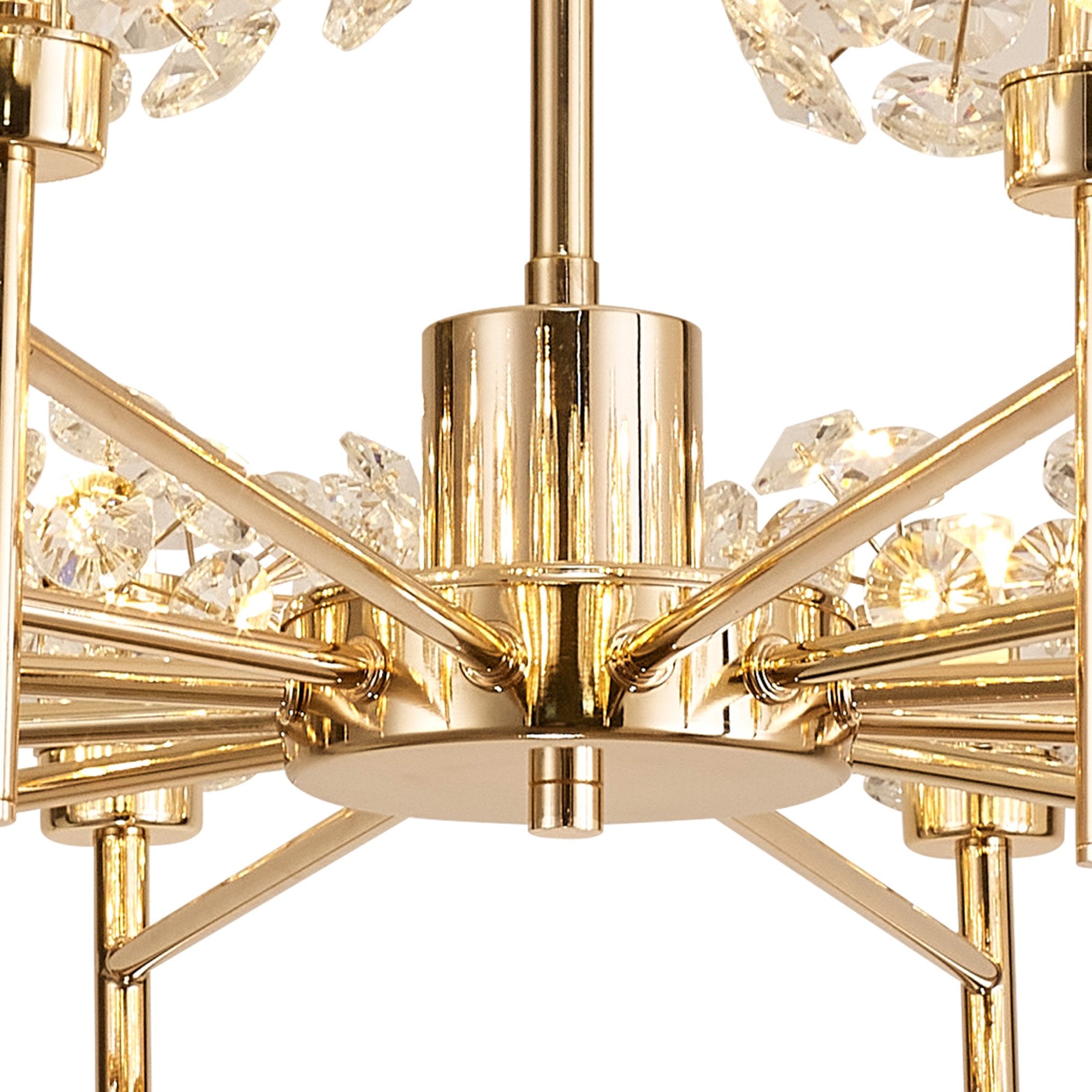 Fabula Grosvenor 12 Light Telescopic Light - French Gold & Crystal Glass