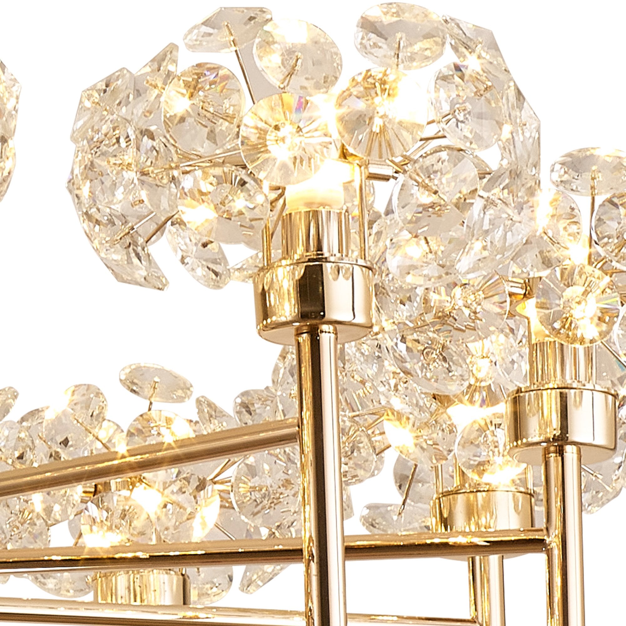 Fabula Grosvenor 12 Light Telescopic Light - French Gold & Crystal Glass