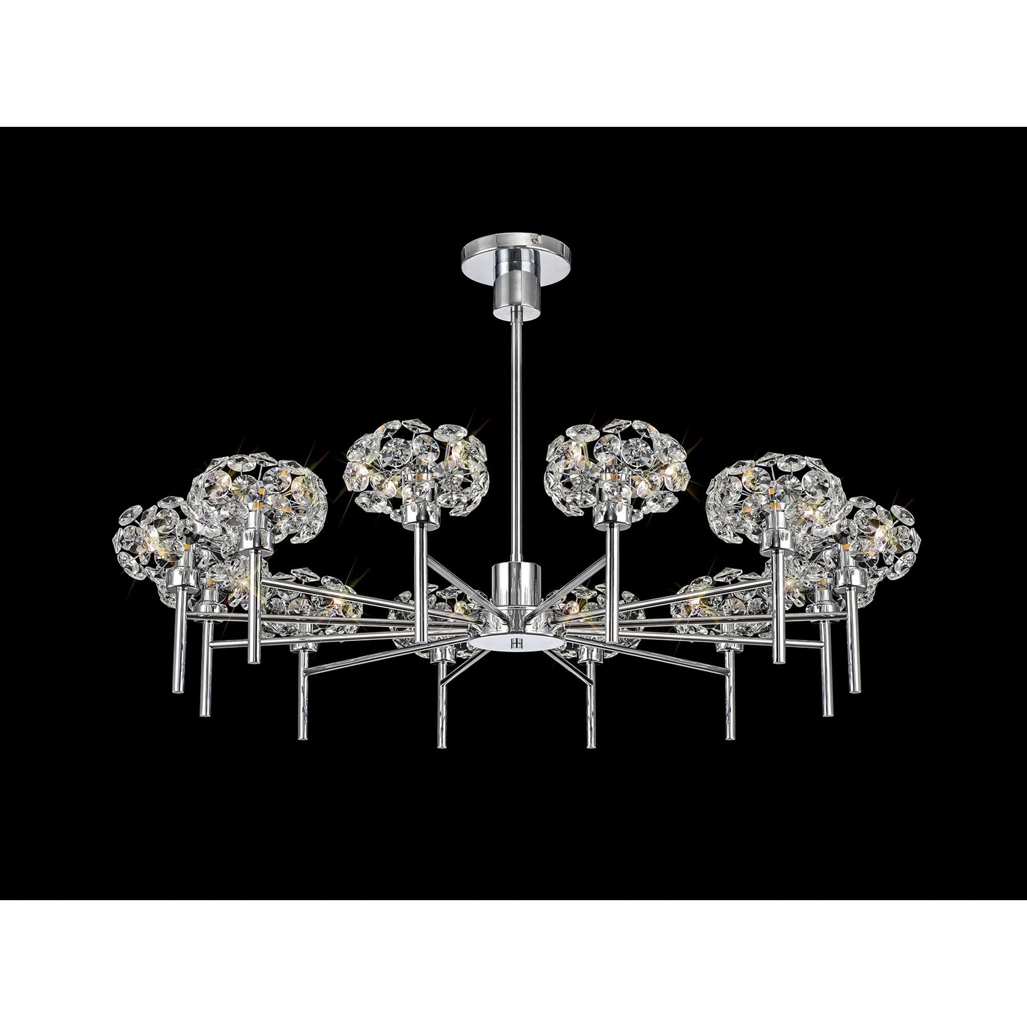 Fabula Grosvenor 12 Light Telescopic Light - Polished Chrome & Crystal Glass