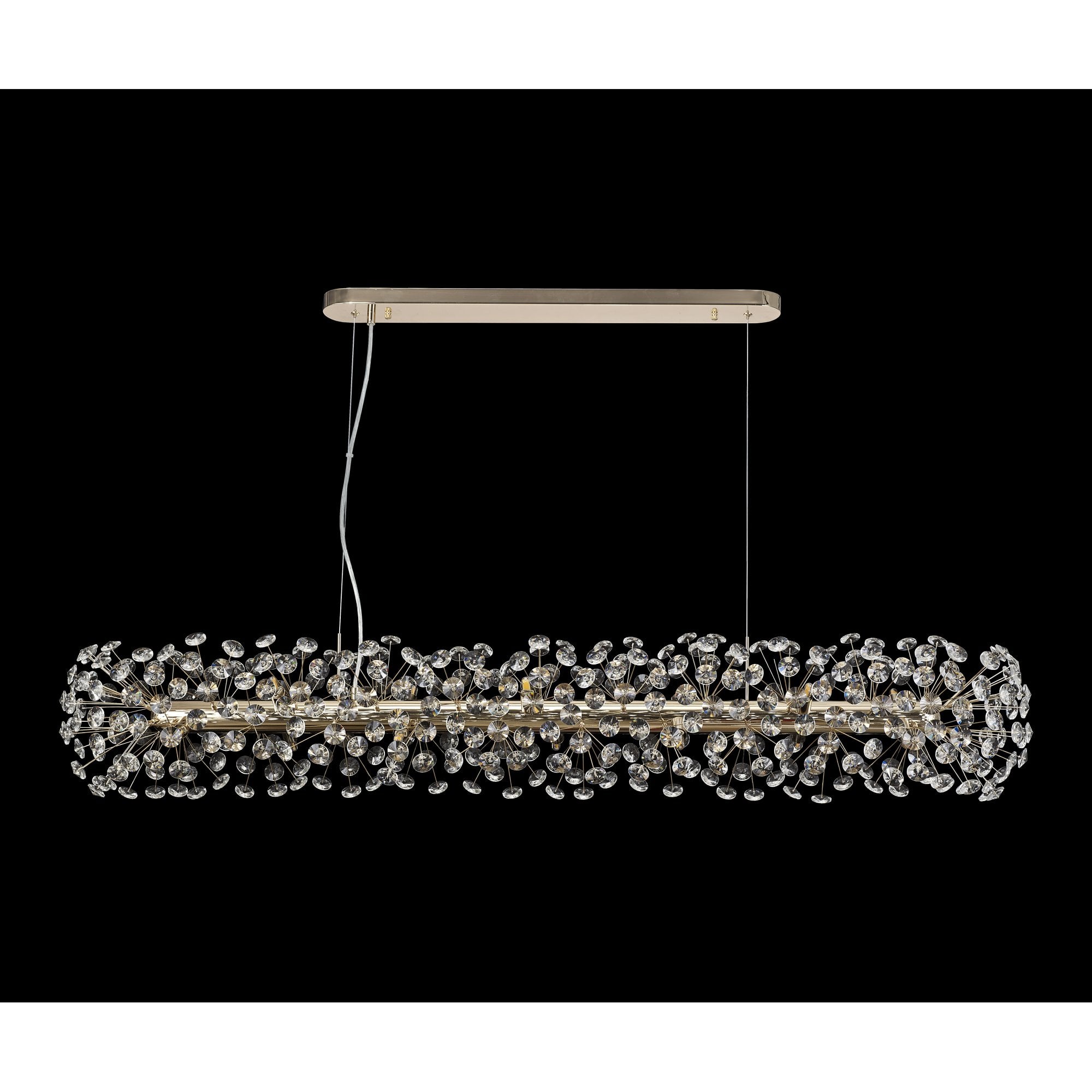 Fabula Grosvenor 14 Light Oblong Linear Pendant - French Gold & Crystal