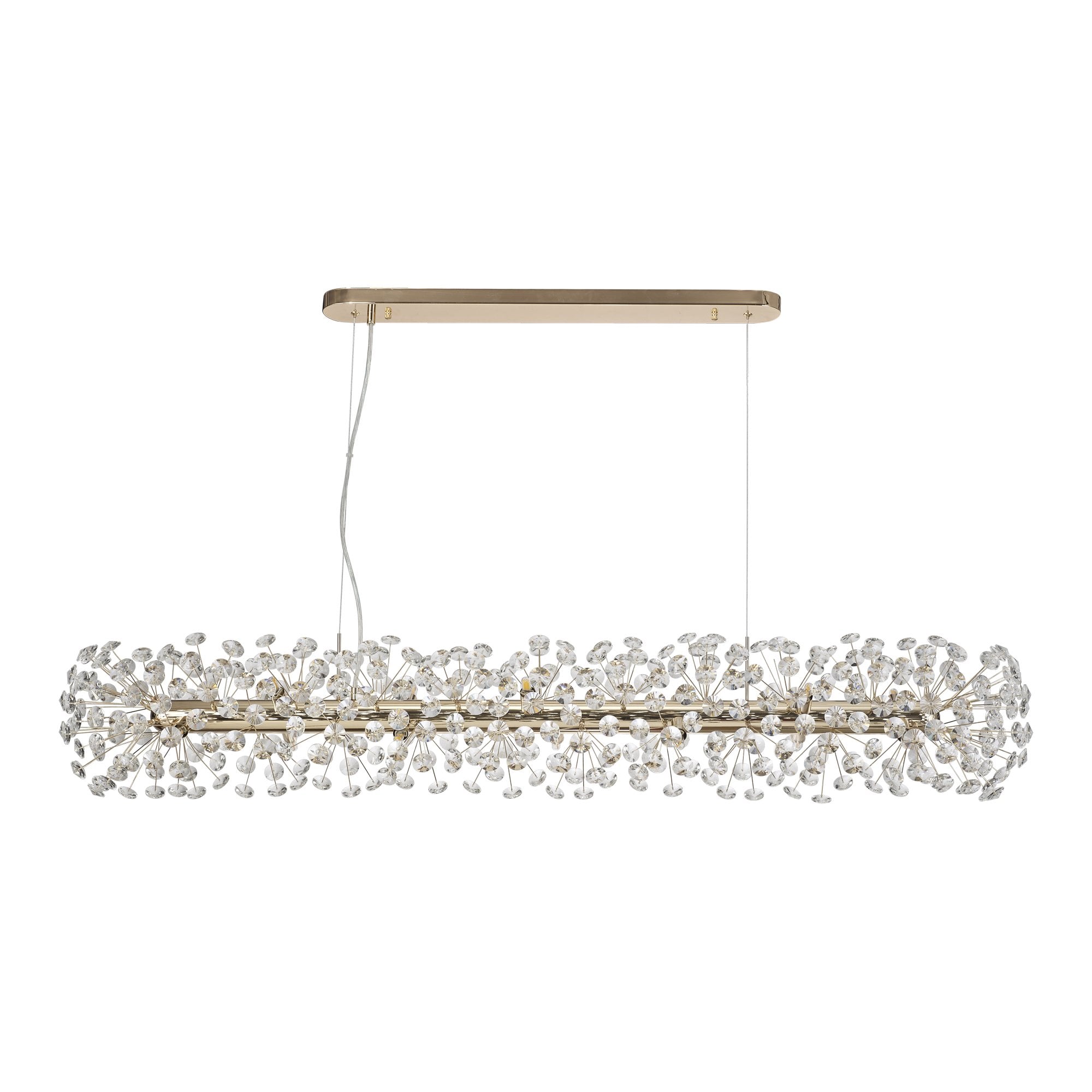 Fabula Grosvenor 14 Light Oblong Linear Pendant - French Gold & Crystal