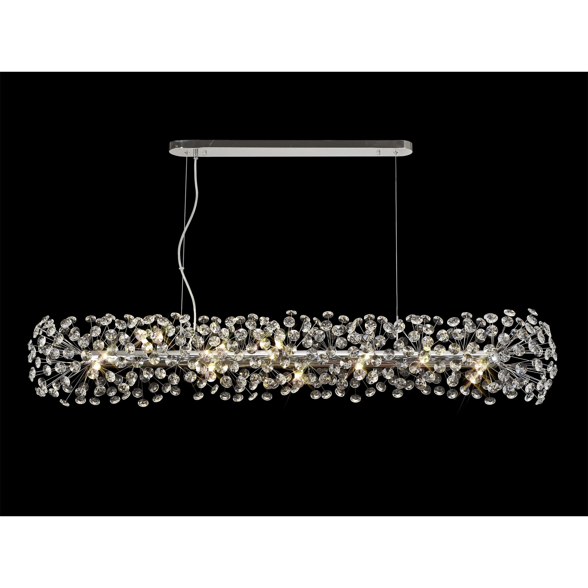 Fabula Grosvenor 14 Light Oblong Linear Pendant - Polished Chrome & Crystal