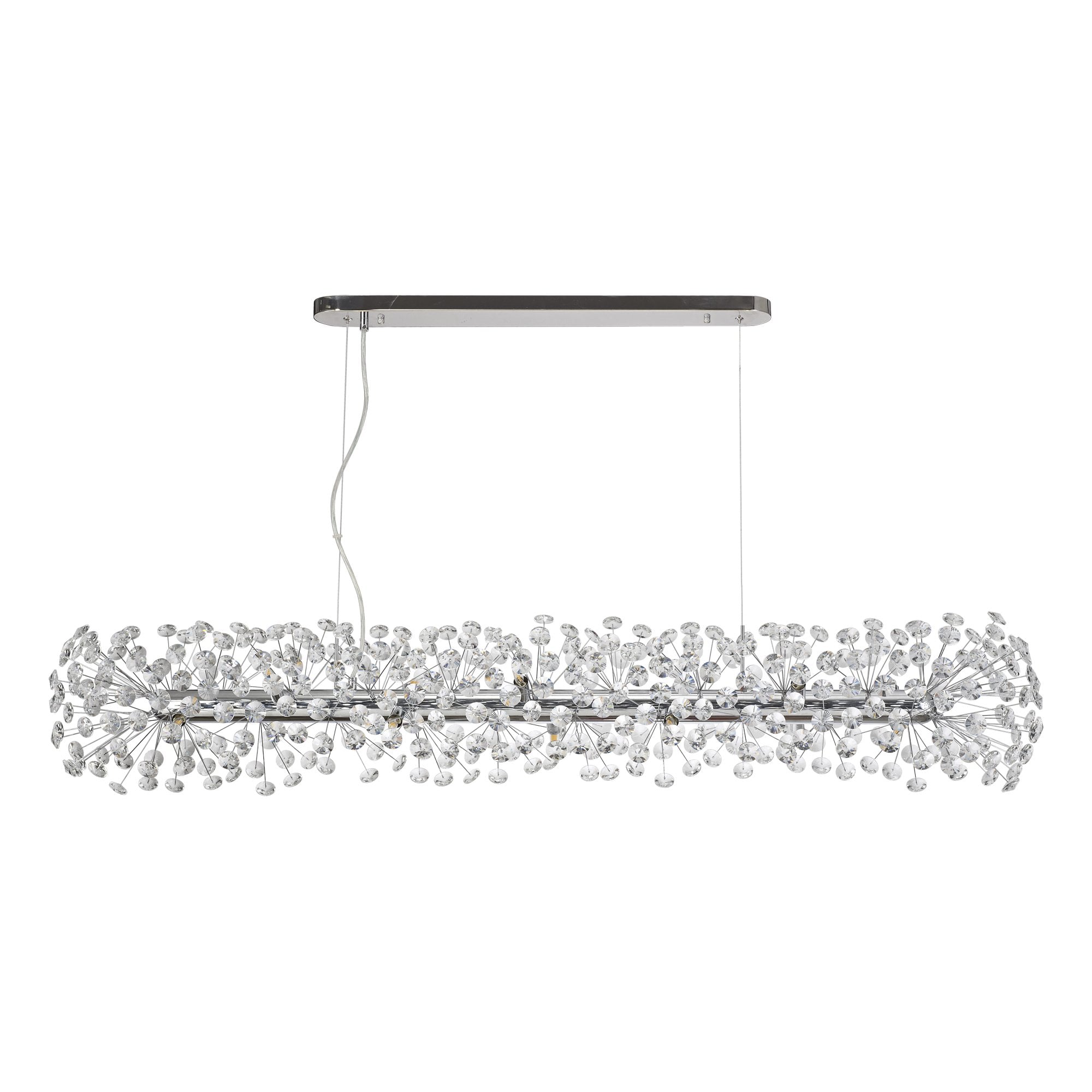 Fabula Grosvenor 14 Light Oblong Linear Pendant - Polished Chrome & Crystal