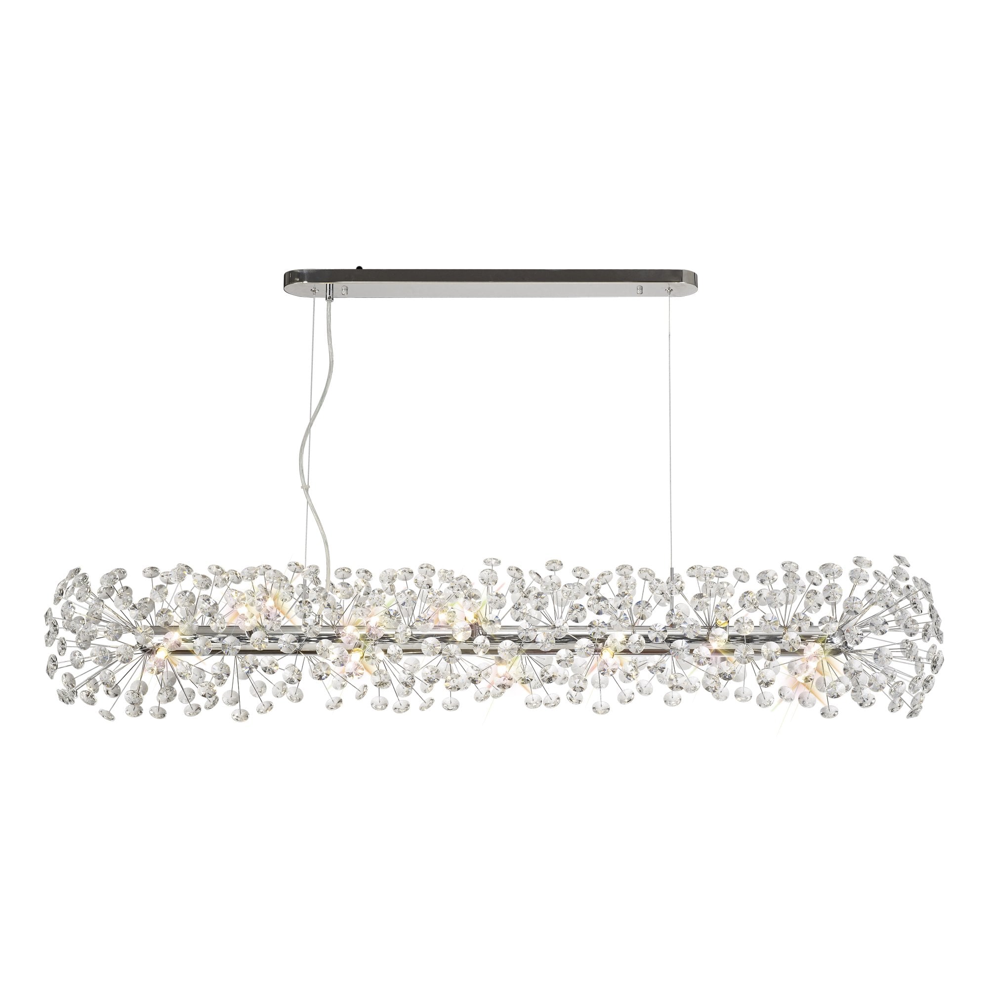Fabula Grosvenor 14 Light Oblong Linear Pendant - Polished Chrome & Crystal