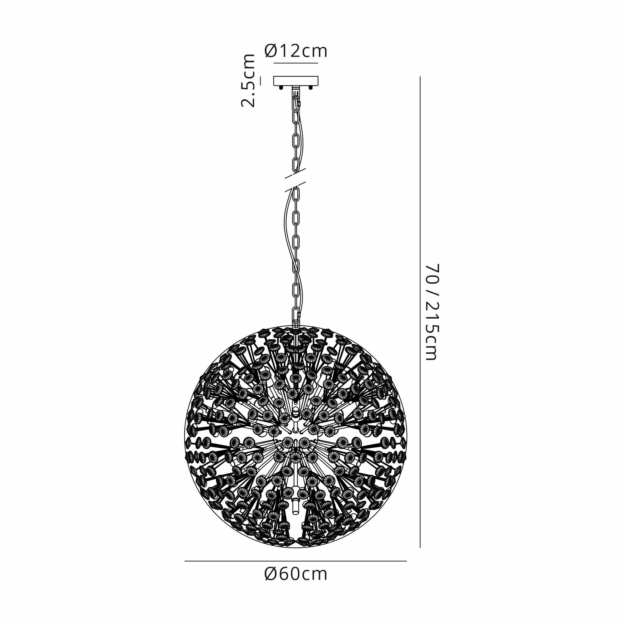 Fabula Grosvenor 16 Light Spherical Pendant - Polished Chrome & Crystal
