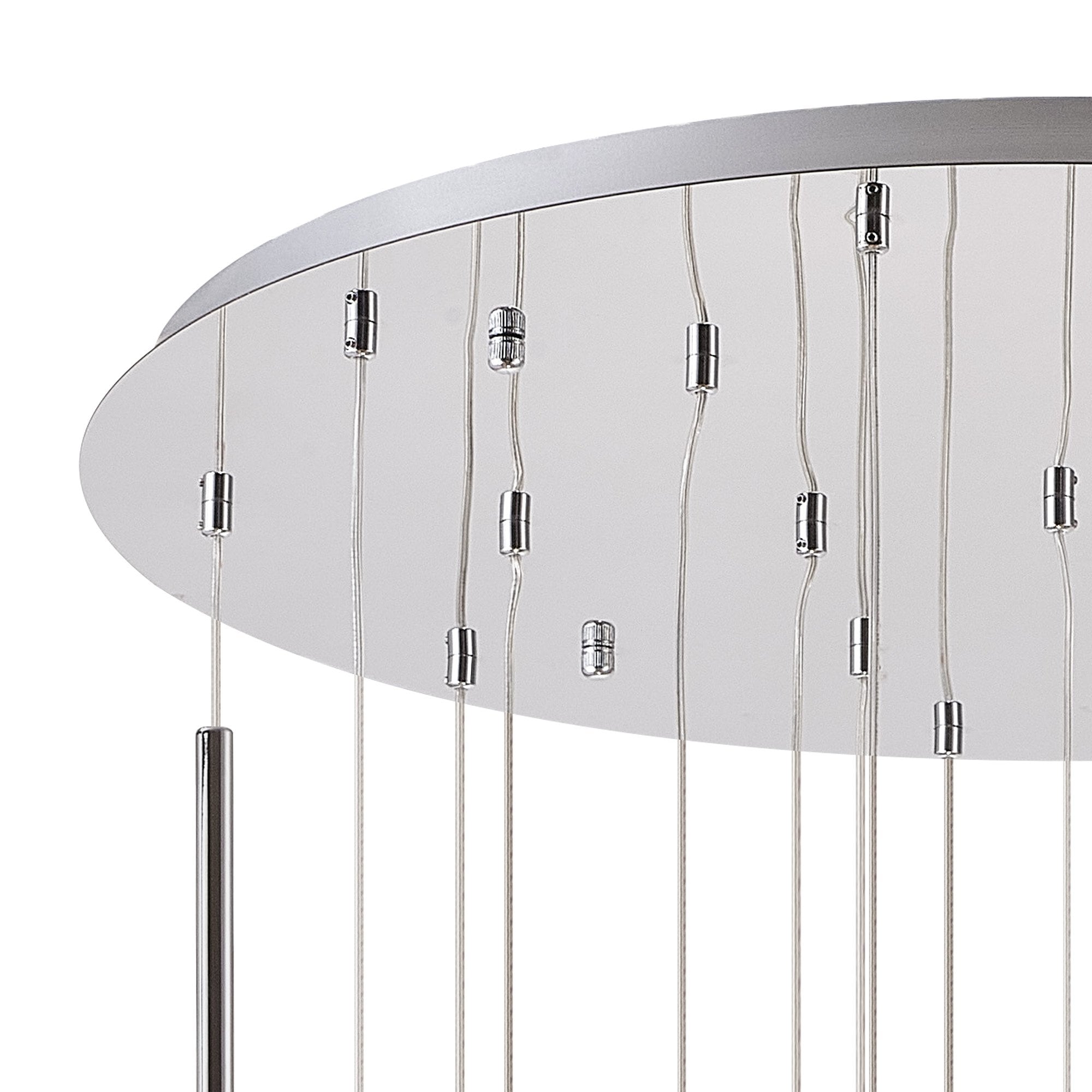Fabula Grosvenor 19 Light Round Multi-Drop Pendant - Polished Chrome & Crystal Glass