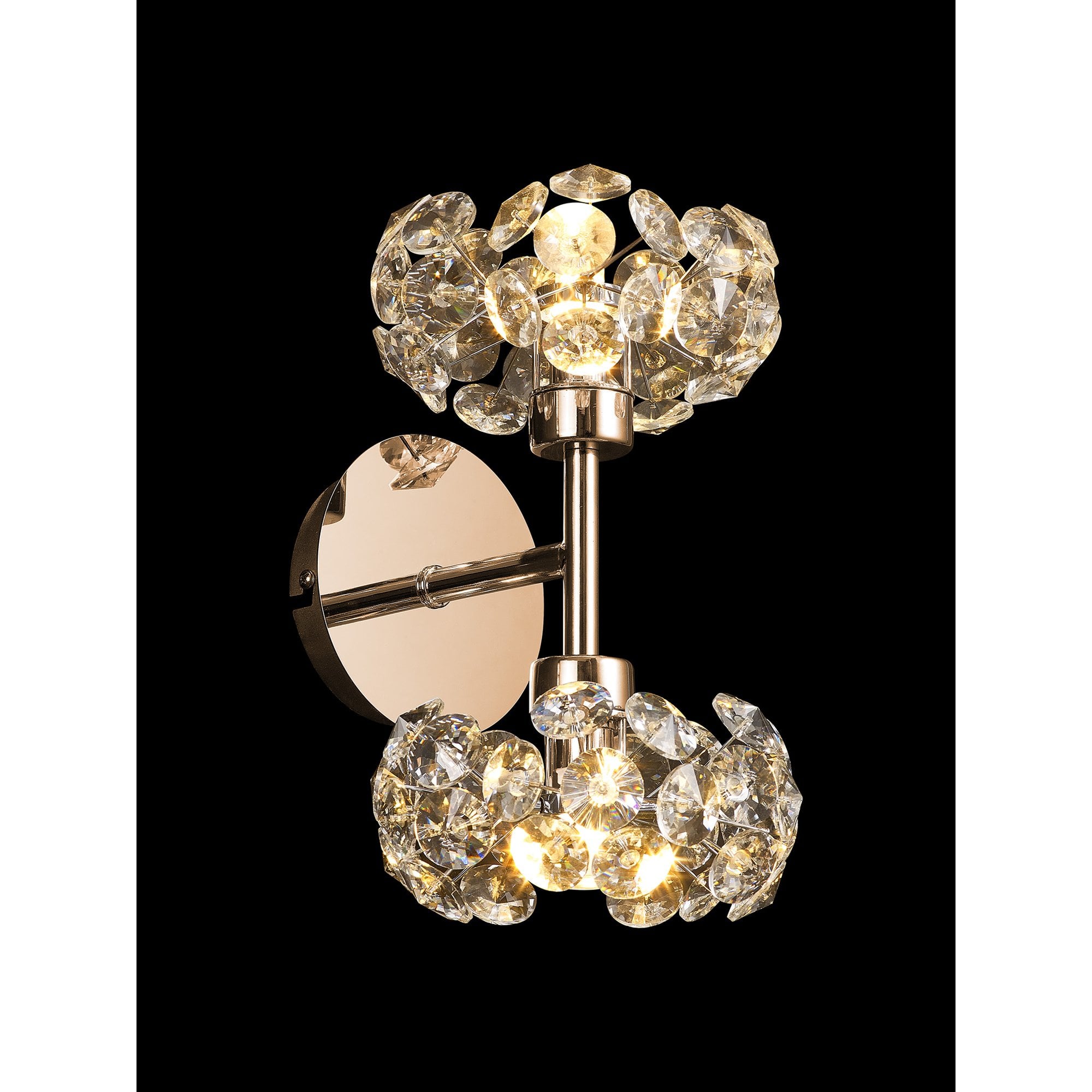 Fabula Grosvenor 2 Light Up/Down Wall Lamp - French Gold & Crystal Glass