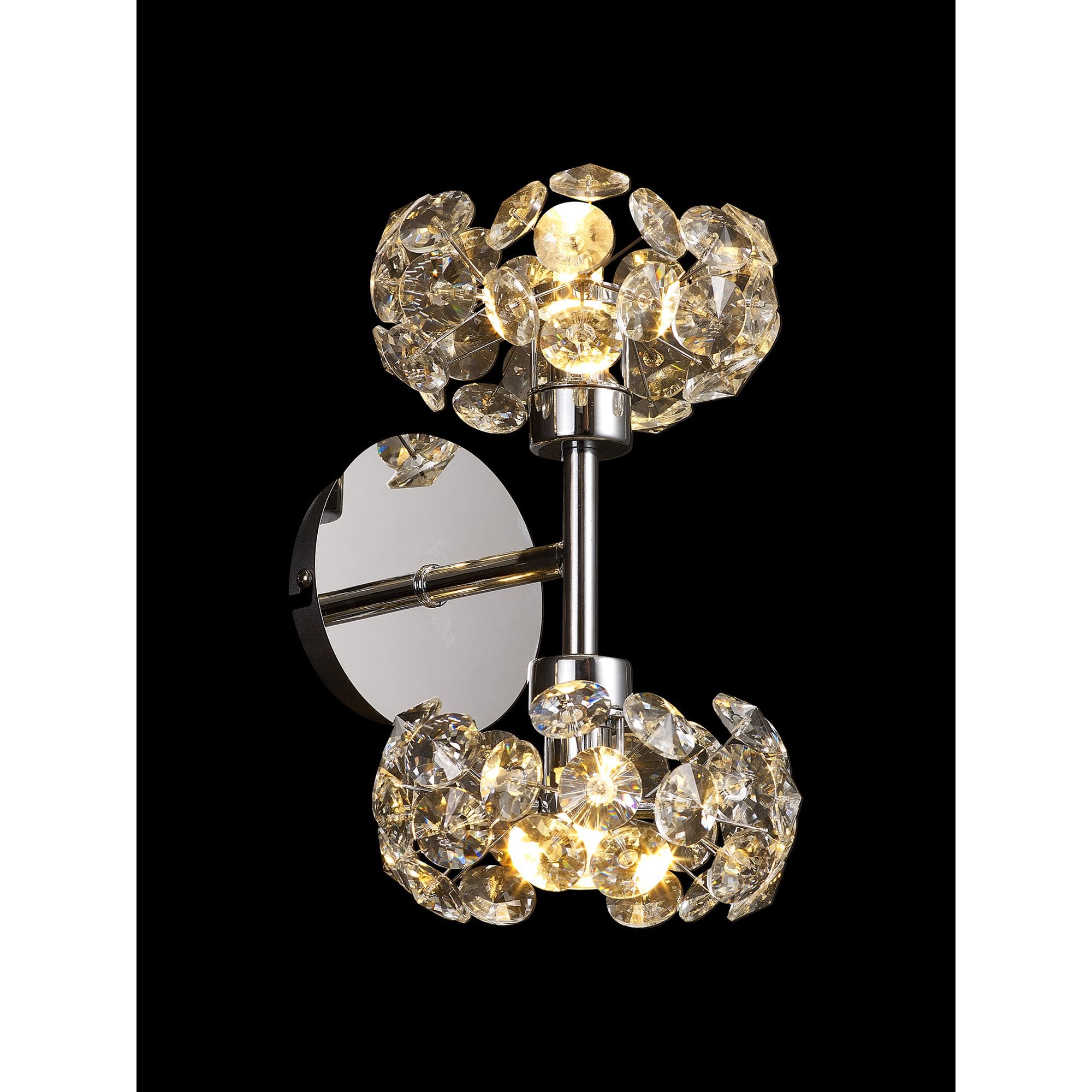 Fabula Grosvenor 2 Light Up/Down Wall Lamp - Polished Chrome & Crystal Glass