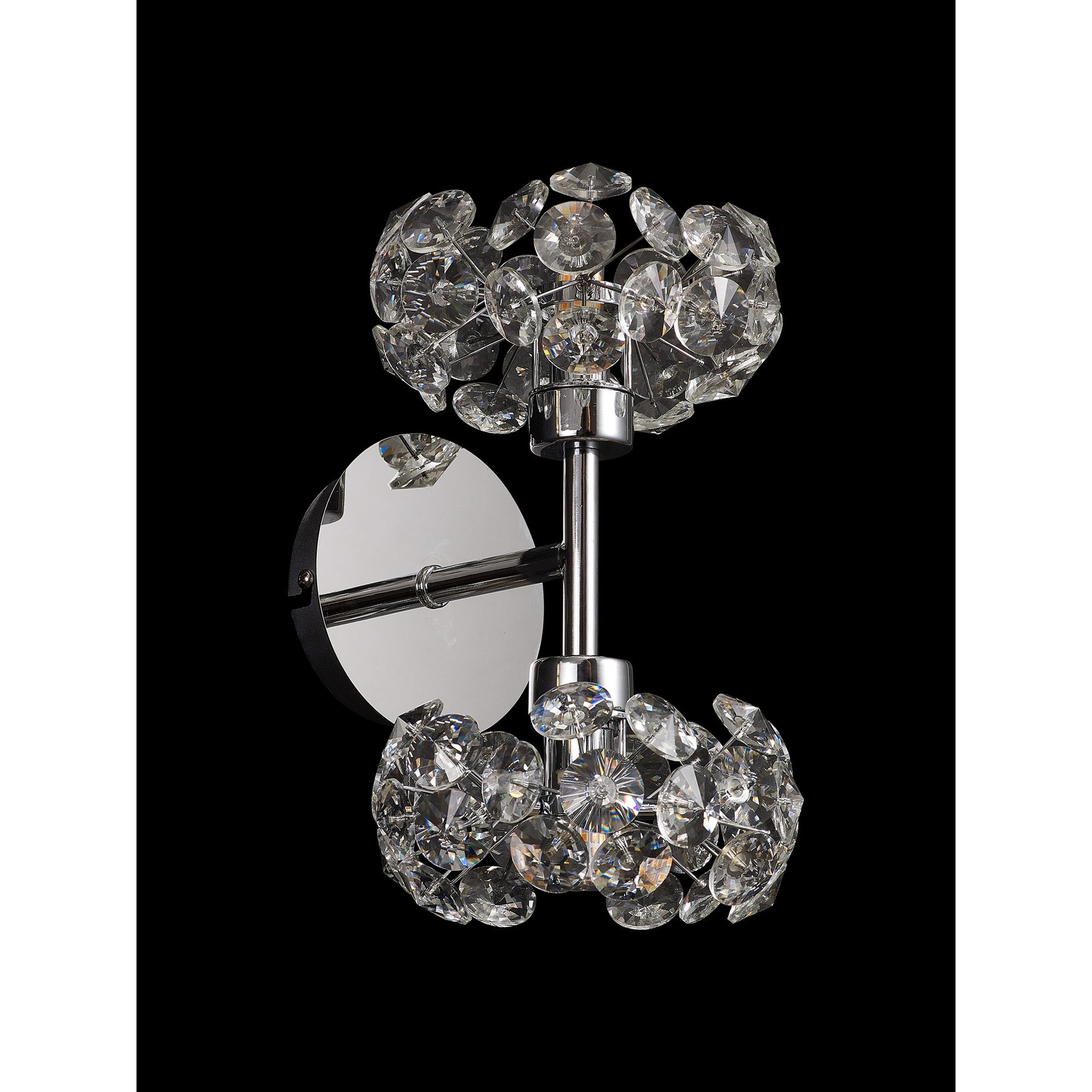 Fabula Grosvenor 2 Light Up/Down Wall Lamp - Polished Chrome & Crystal Glass