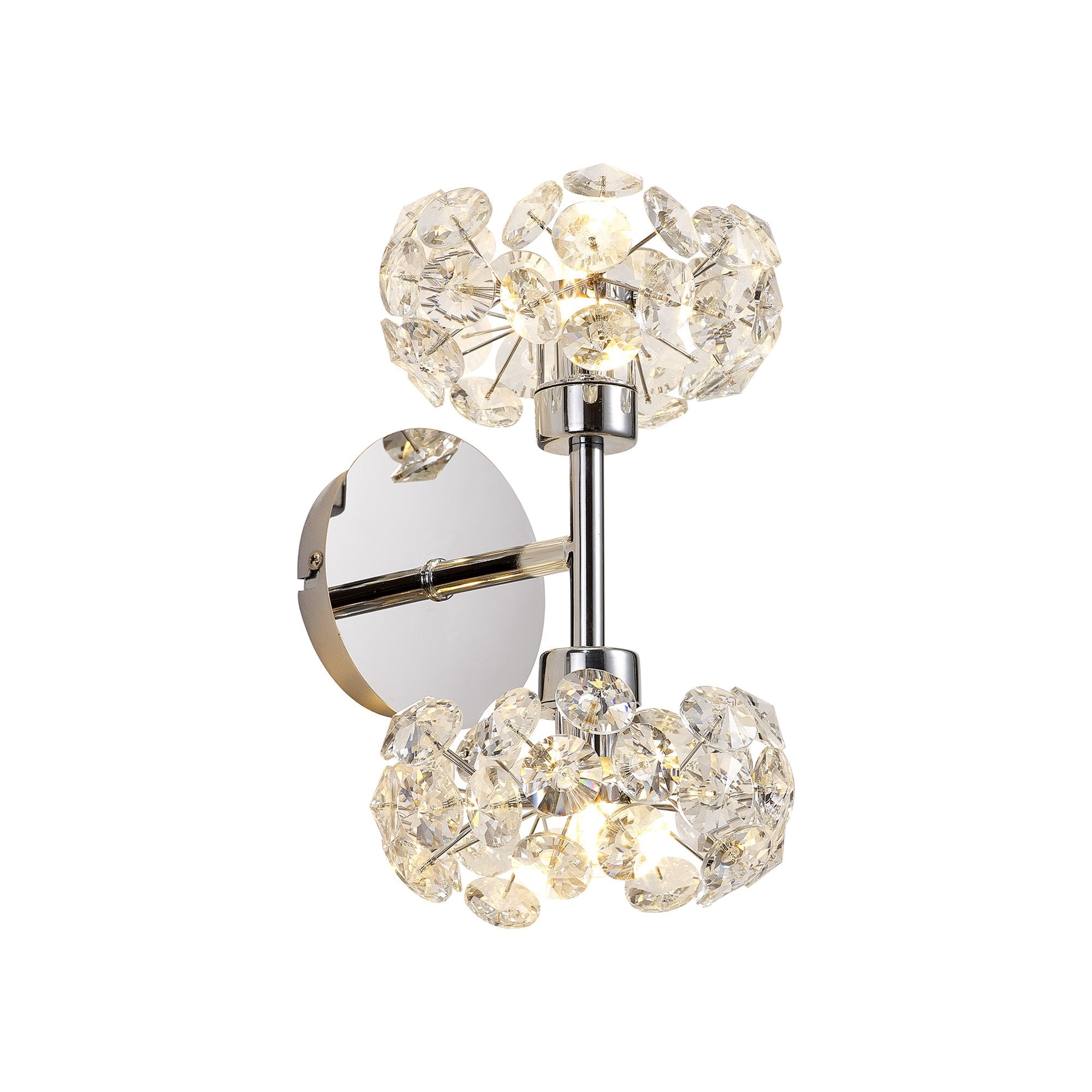Fabula Grosvenor 2 Light Up/Down Wall Lamp - Polished Chrome & Crystal Glass