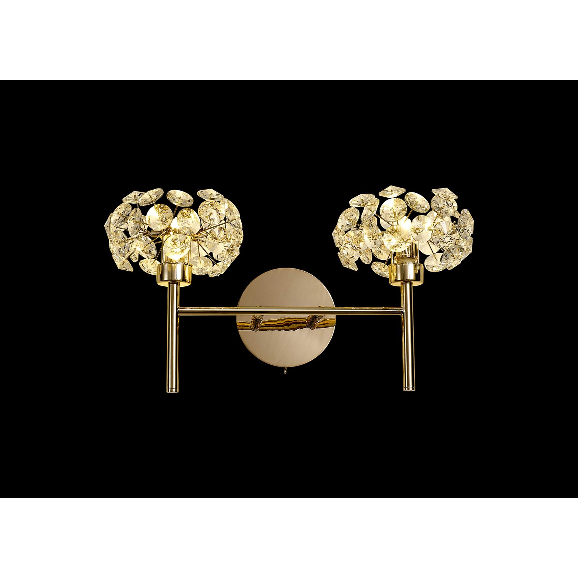 Fabula Grosvenor 2 Light Wall Lamp - French Gold & Crystal Glass