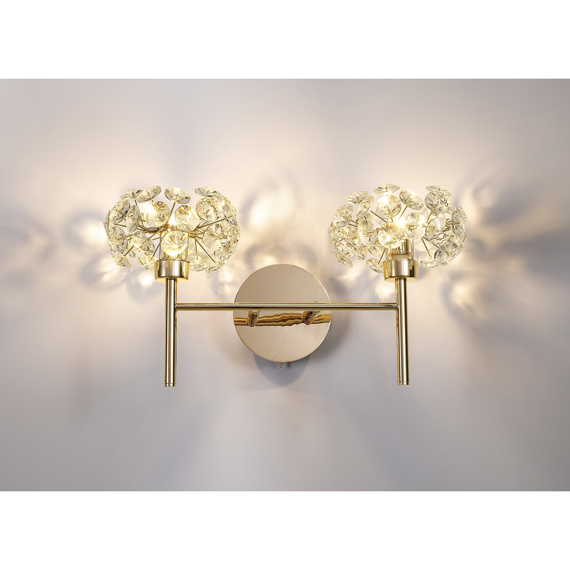 Fabula Grosvenor 2 Light Wall Lamp - French Gold & Crystal Glass