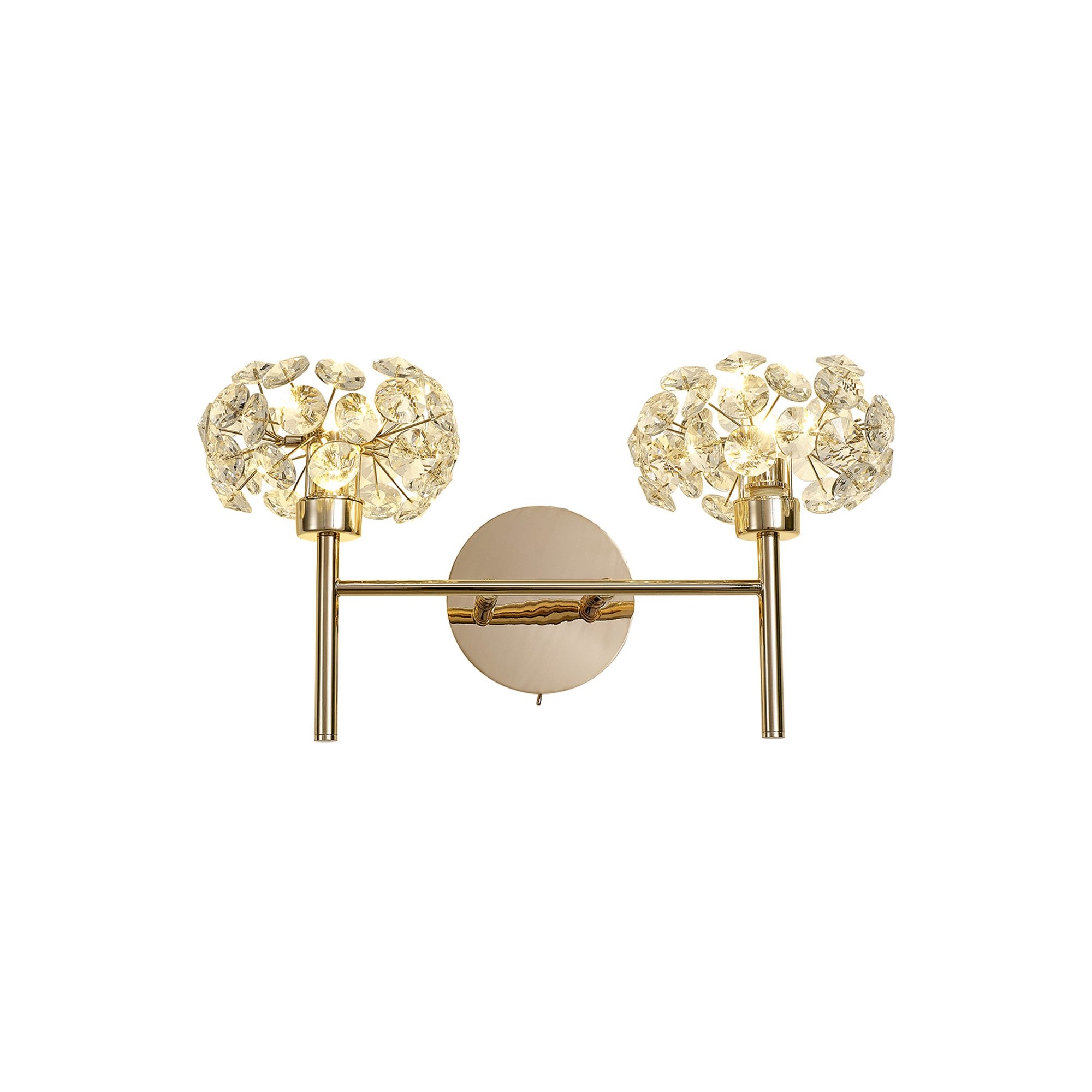 Fabula Grosvenor 2 Light Wall Lamp - French Gold & Crystal Glass