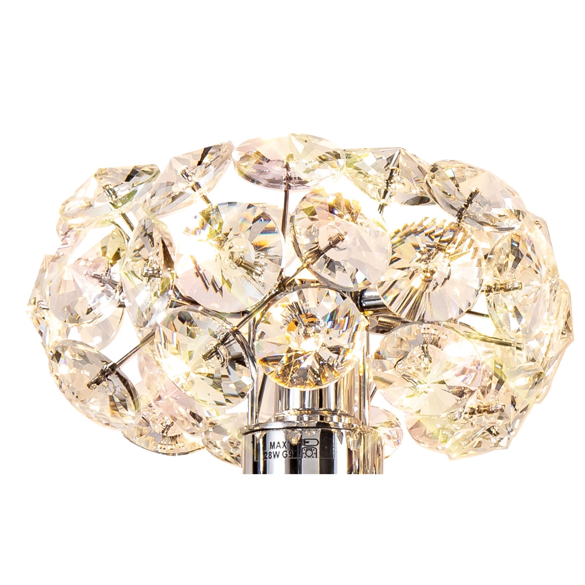 Fabula Grosvenor 2 Light Wall Lamp - Polished Chrome & Crystal Glass